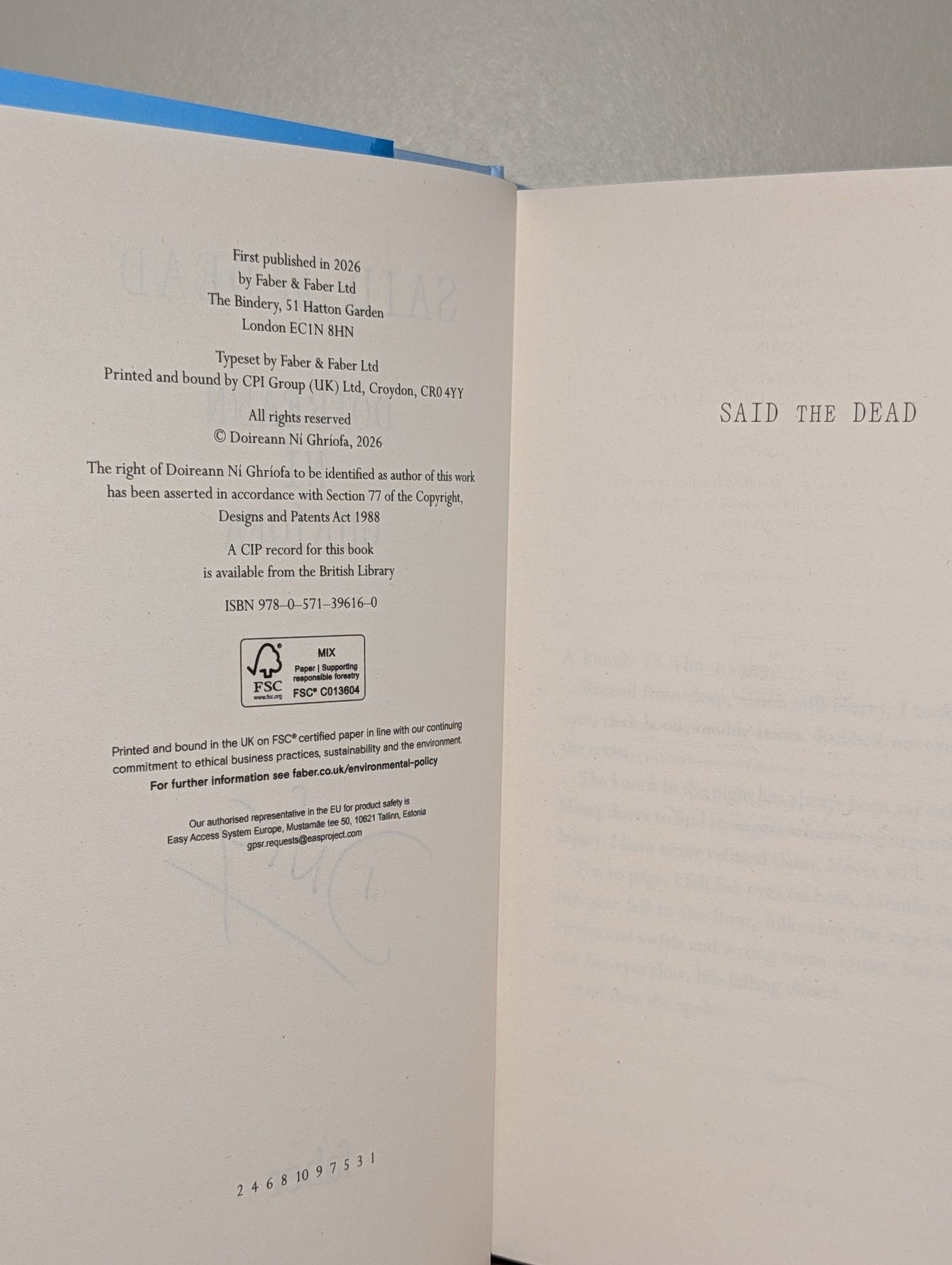 Said the Dead by Doireann Ni Ghriofa (Signed First Edition) - Fialta Books