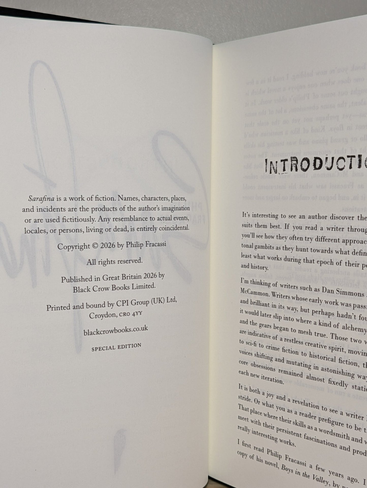 Sarafina by Philip Fracassi (Signed Deluxe Edition with sprayed edges) - Fialta Books