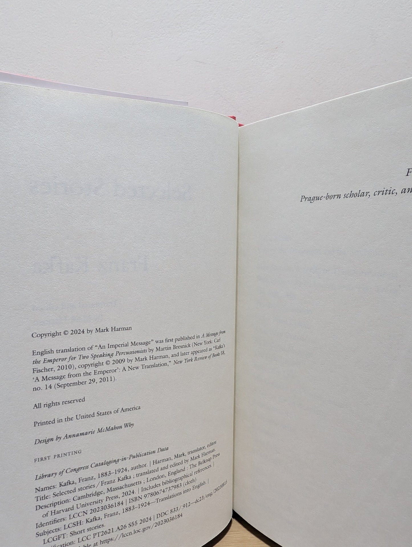 Selected Stories by Franz Kafka (First Edition) - Fialta Books