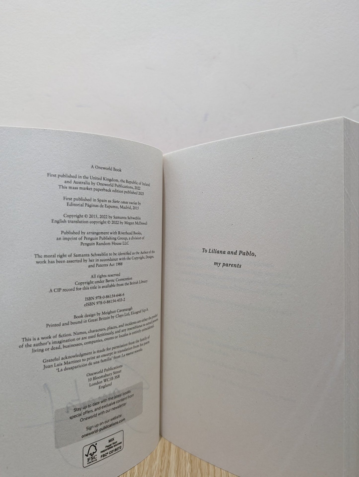 Seven Empty Houses by Samanta Schweblin (Signed First Paperback Edition) - Fialta Books