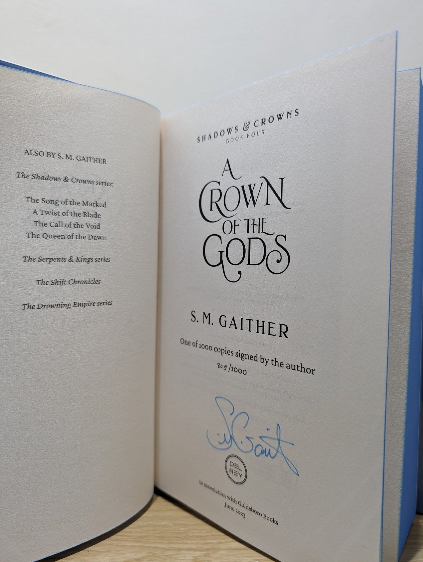 Shadows and Crowns Series by S.M. Gaither (Signed Numbered Set with sprayed edges) - Fialta Books