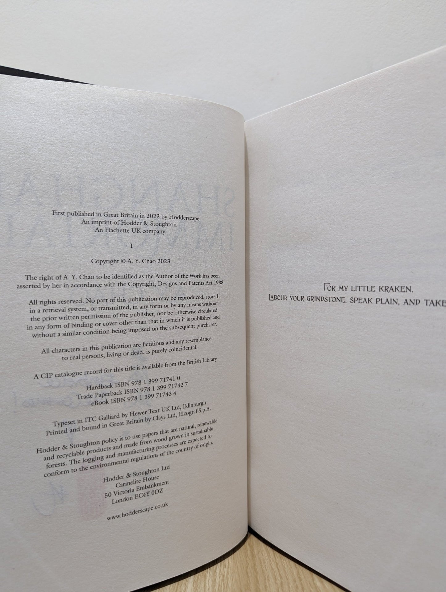 Shanghai Immortal by A. Y. Chao (Signed First Edition) - Fialta Books