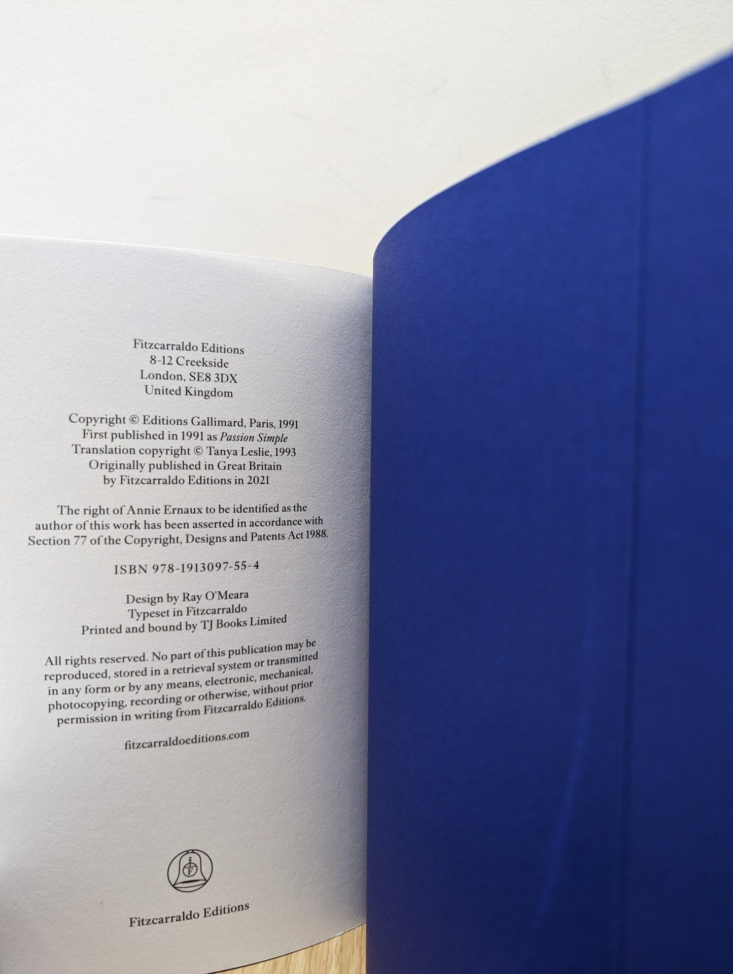 Simple Passion by Annie Ernaux (Signed First Edition) - Fialta Books