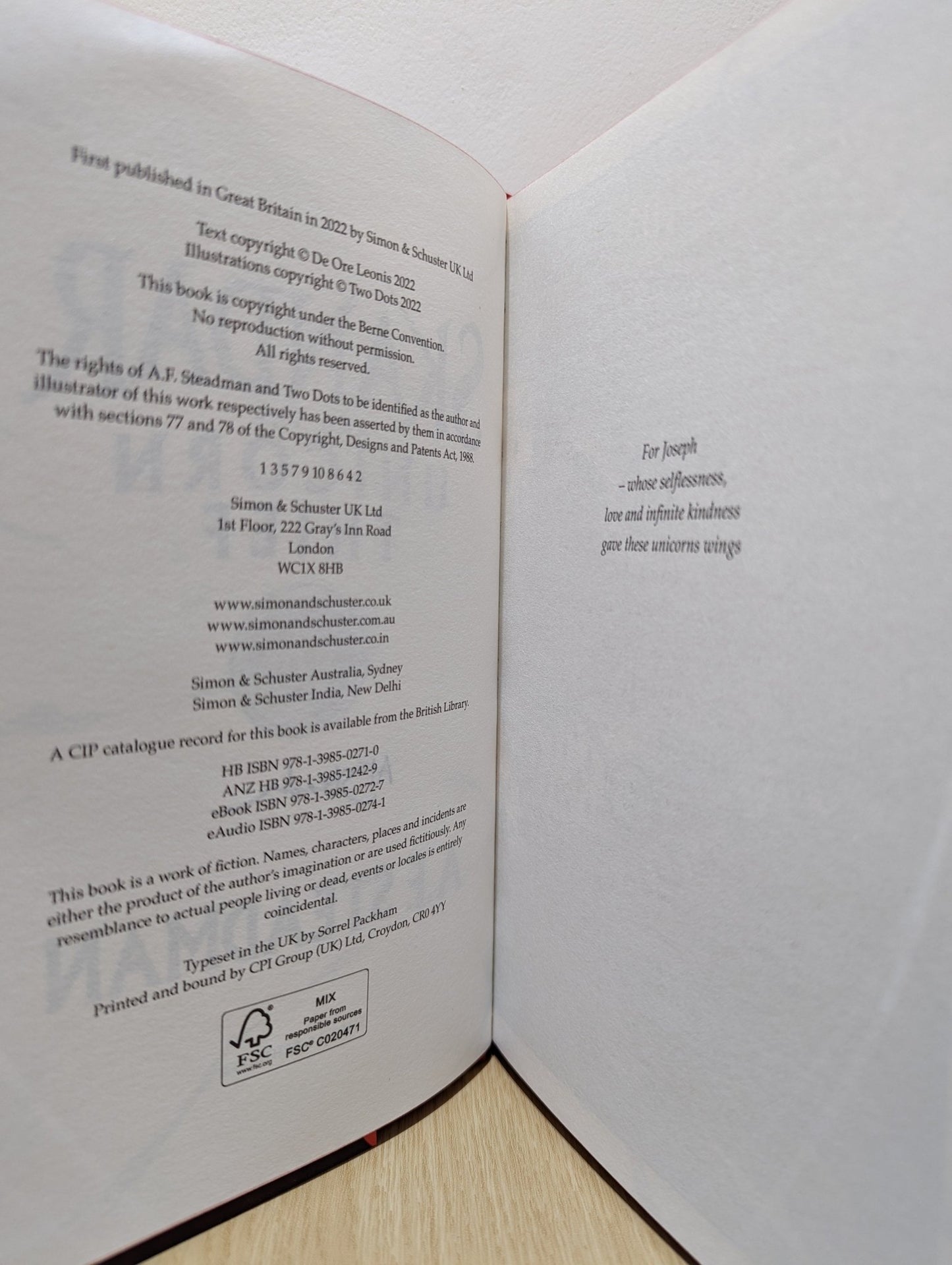 Skandar and the Unicorn Thief by A.F. Steadman (Signed First Edition with sprayed edges) - Fialta Books