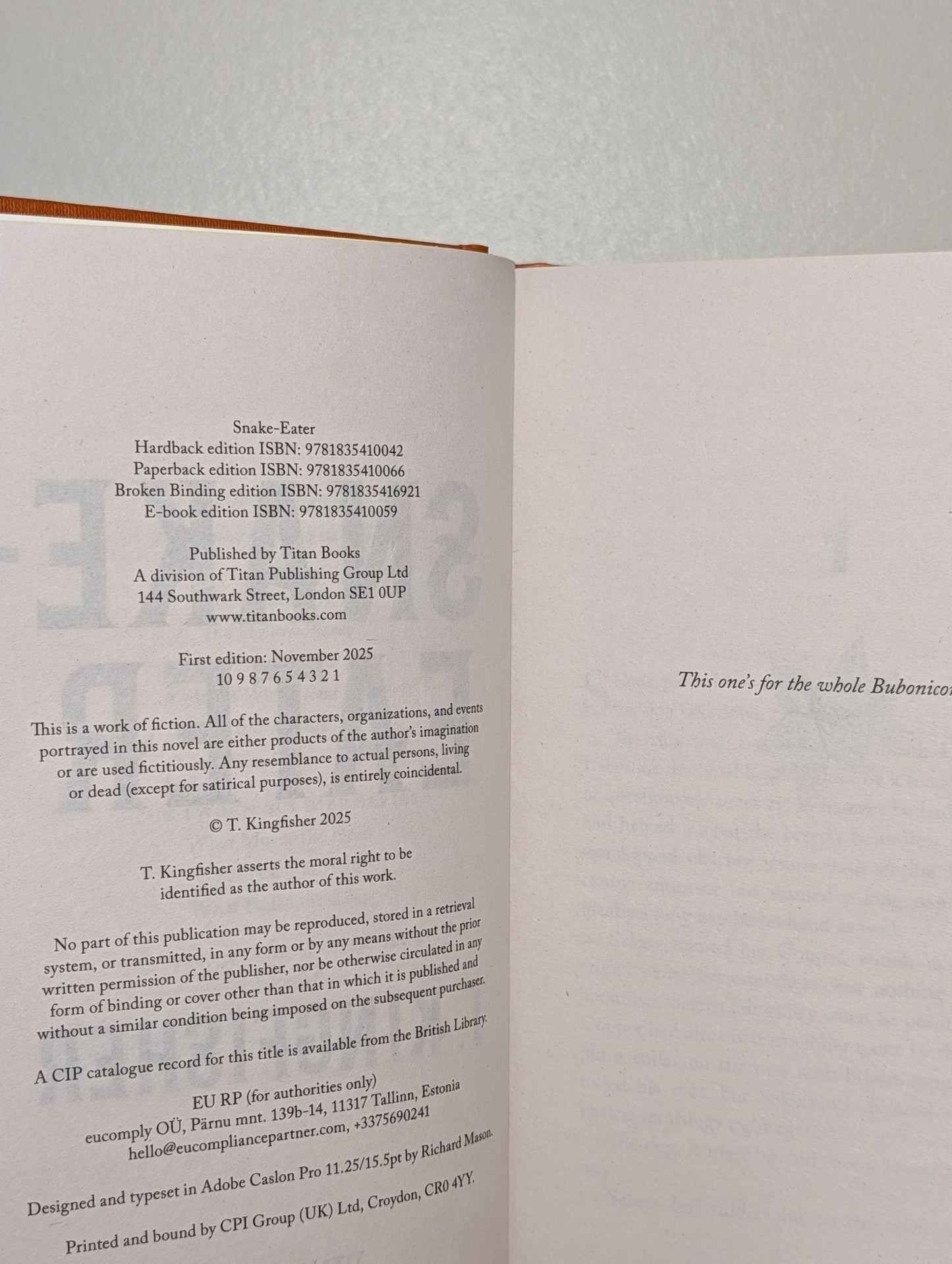 Snake - Eater (Signed First Edition with sprayed edges) by T. Kingfisher - Fialta Books