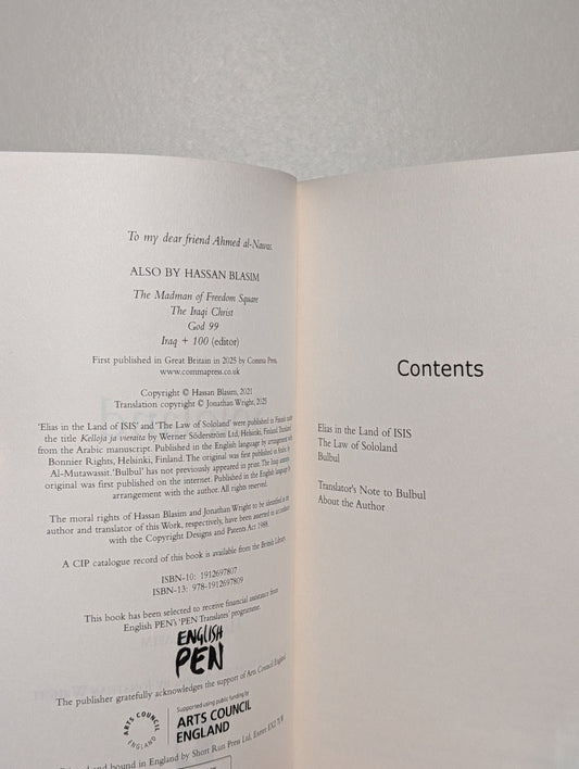 Sololand by Hassan Blasim (First Edition) - Fialta Books