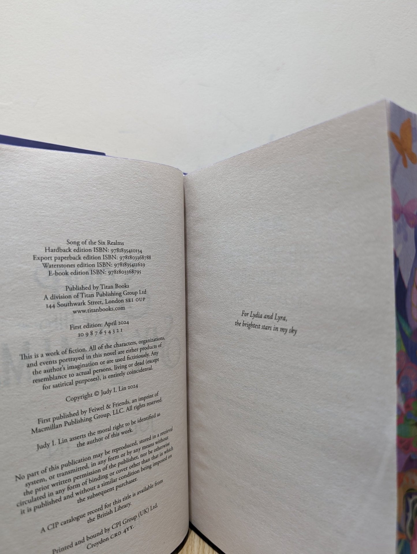 Song of the Six Realms by Judy I. Lin (Signed First Edition with sprayed edges) - Fialta Books