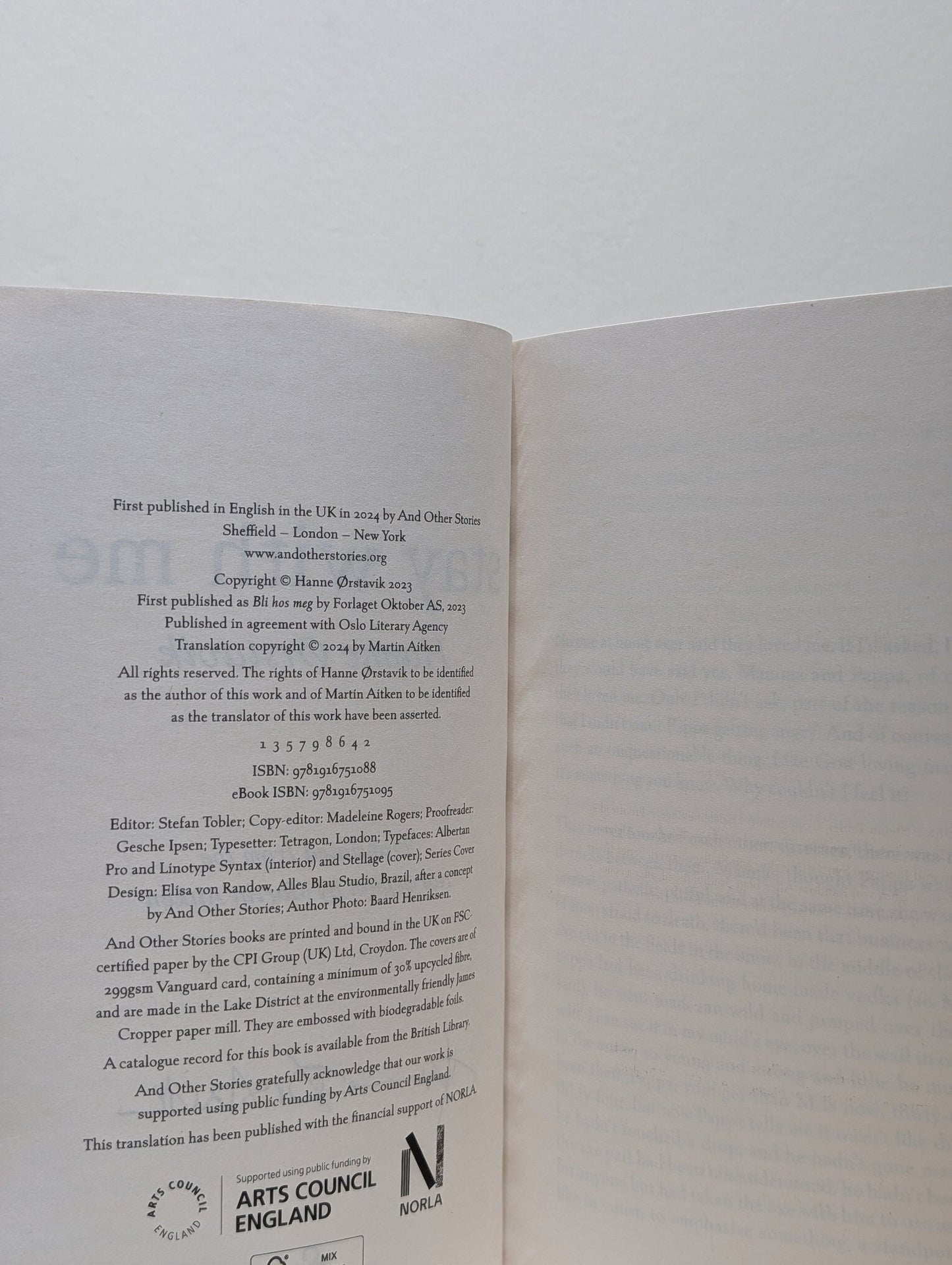 Stay with Me by Hanne Orstavik (Signed) - Fialta Books