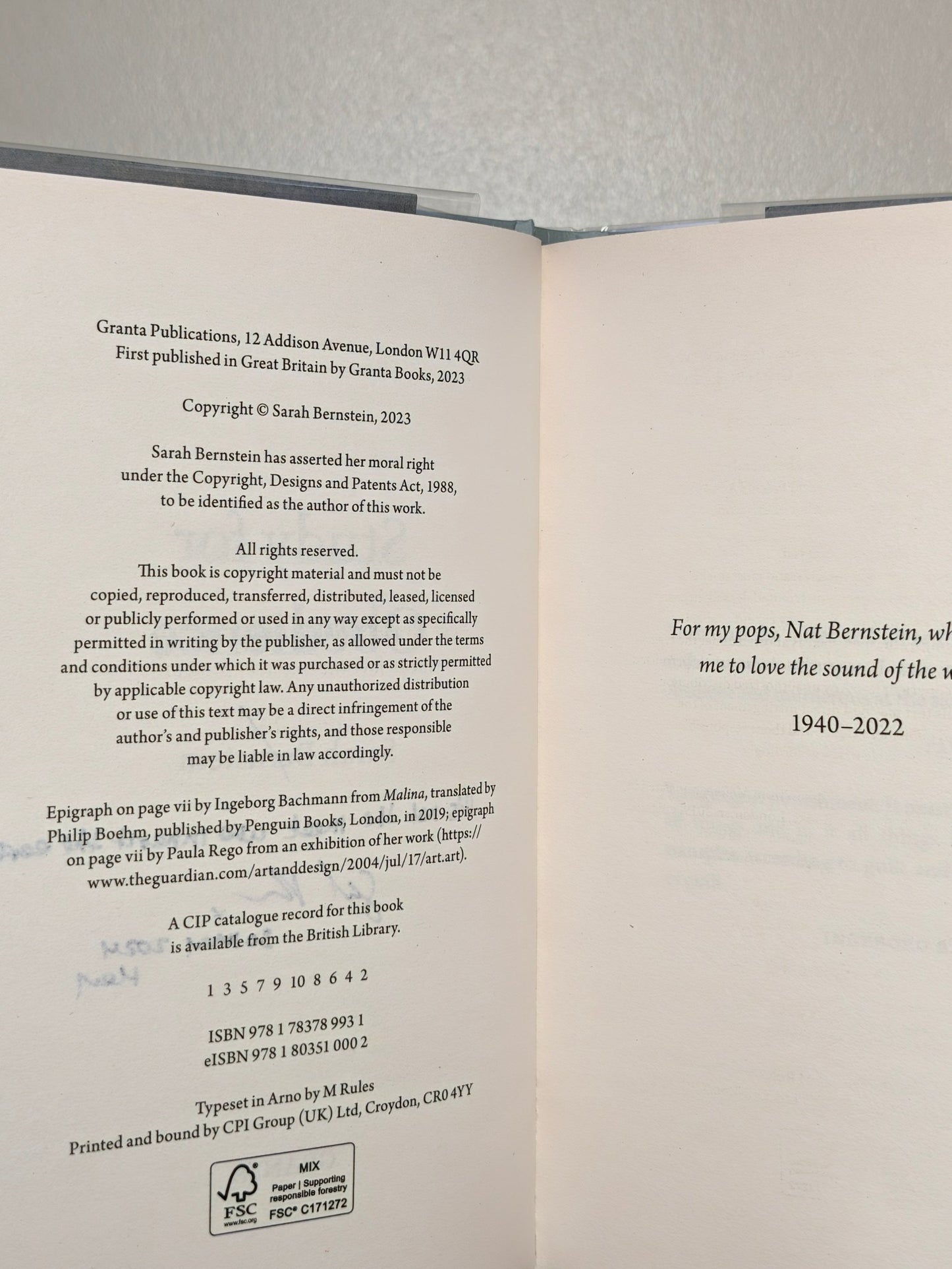 Study for Obedience by Sarah Bernstein (Signed Lined First Edition) - Fialta Books