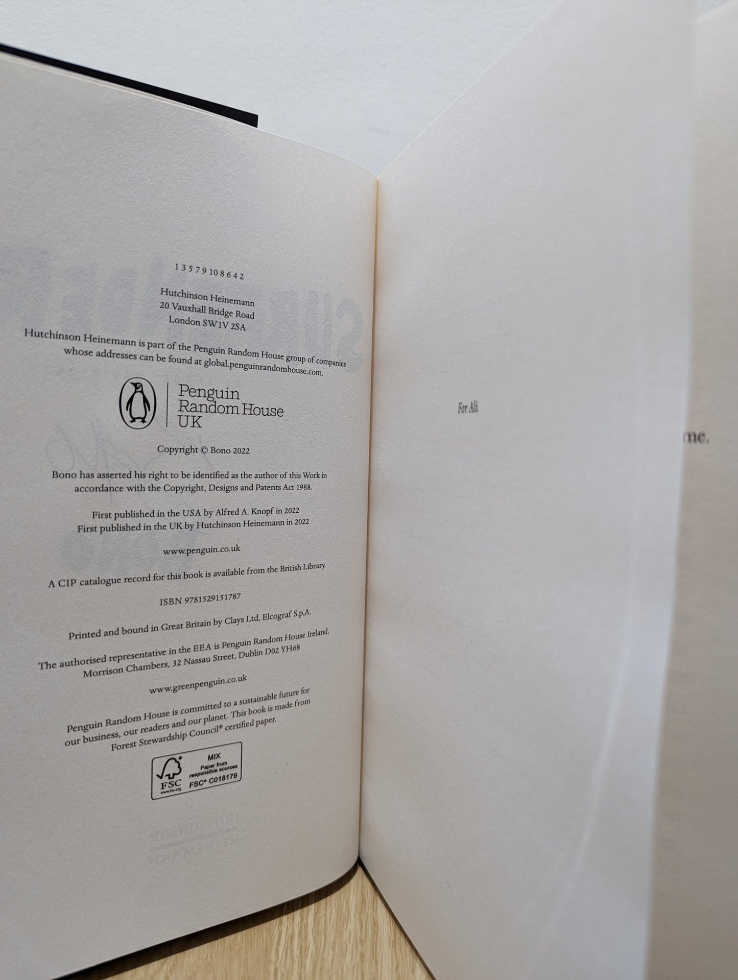 Surrender: 40 Songs, One Story by Bono (Signed First Edition) - Fialta Books