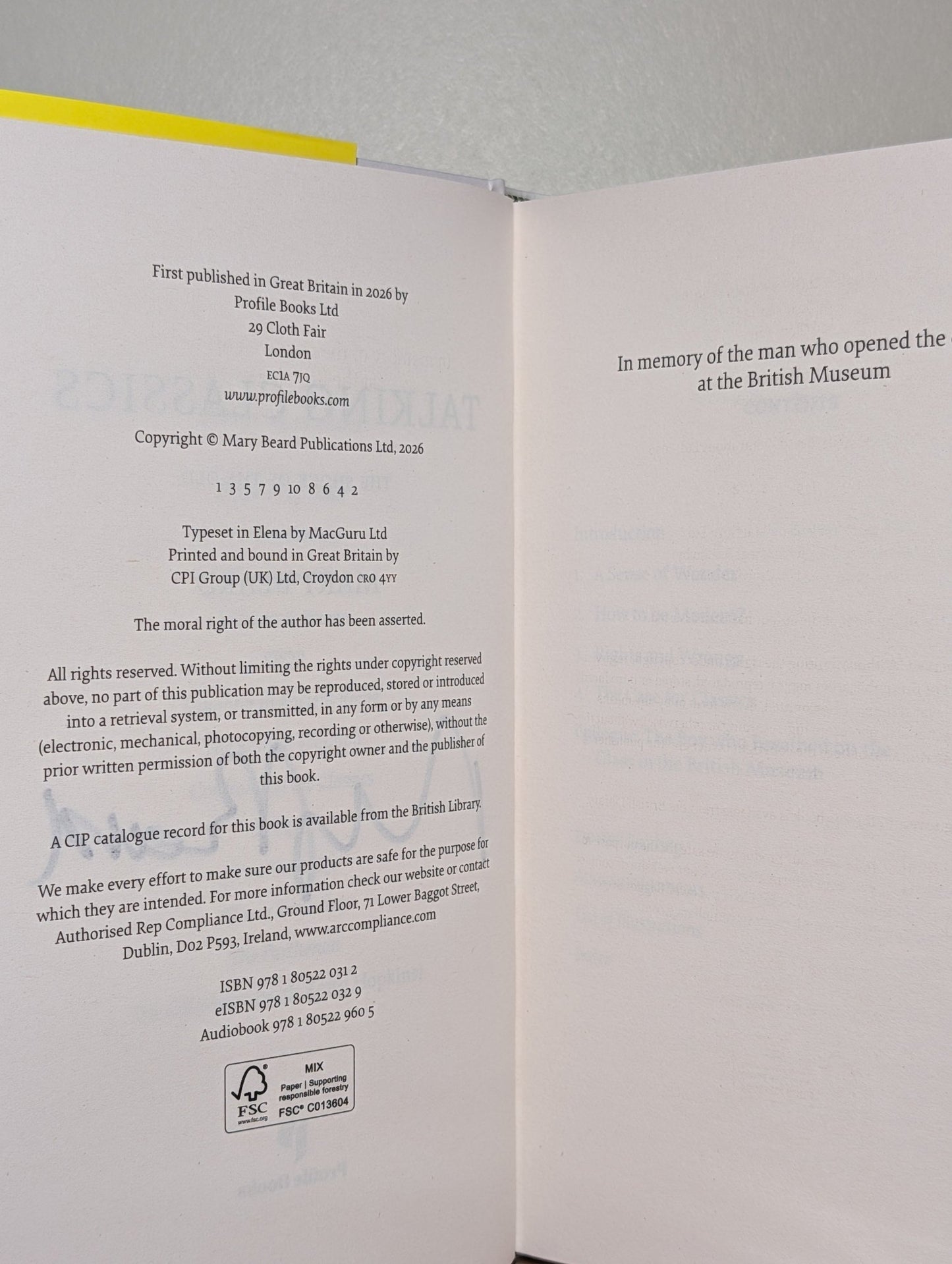 Talking Classics by Mary Beard (Signed to Title Page) - Fialta Books
