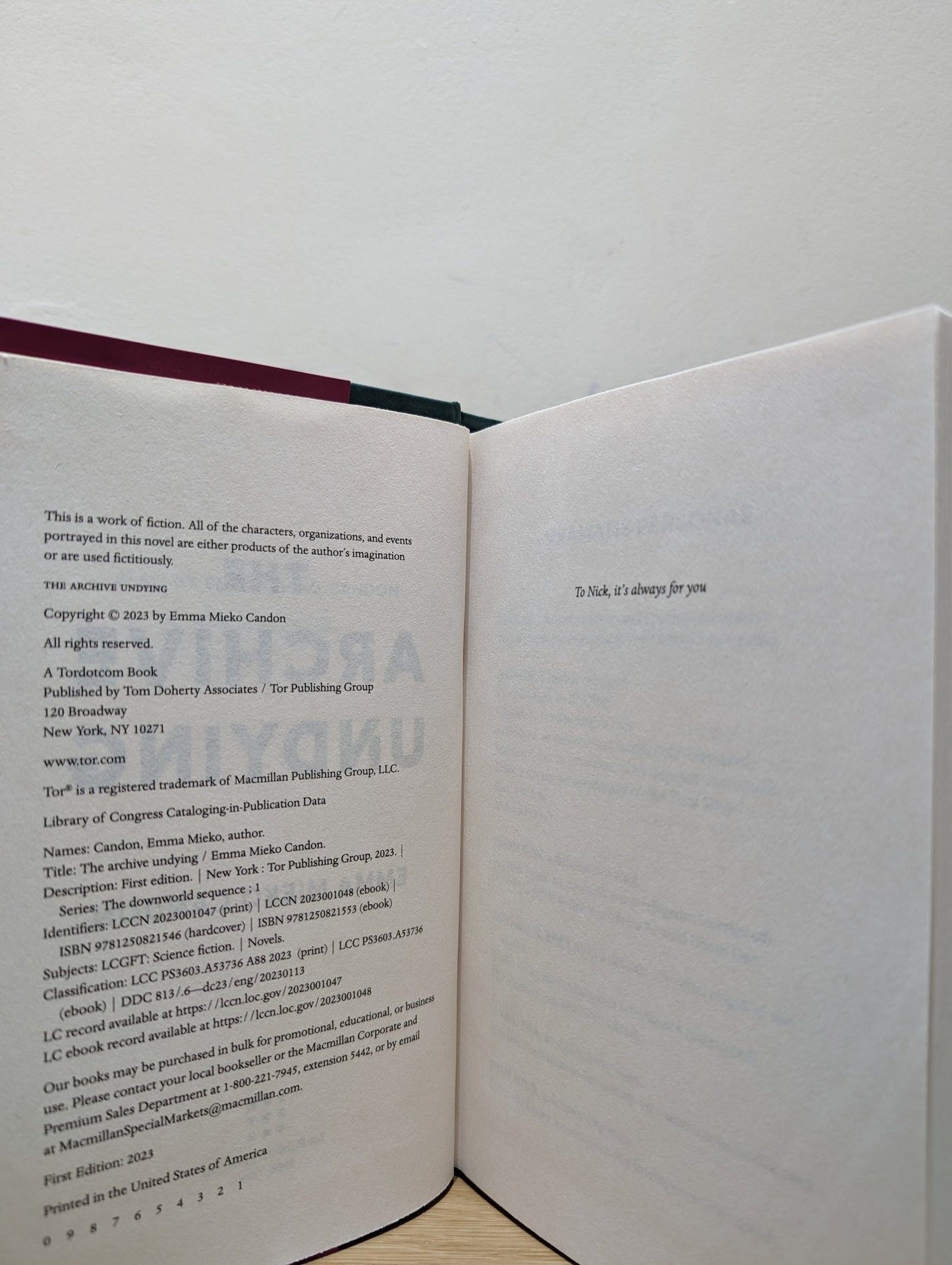 The Archive Undying: Downworld Sequence 1 by Emma Mieko Candon (First Edition) - Fialta Books