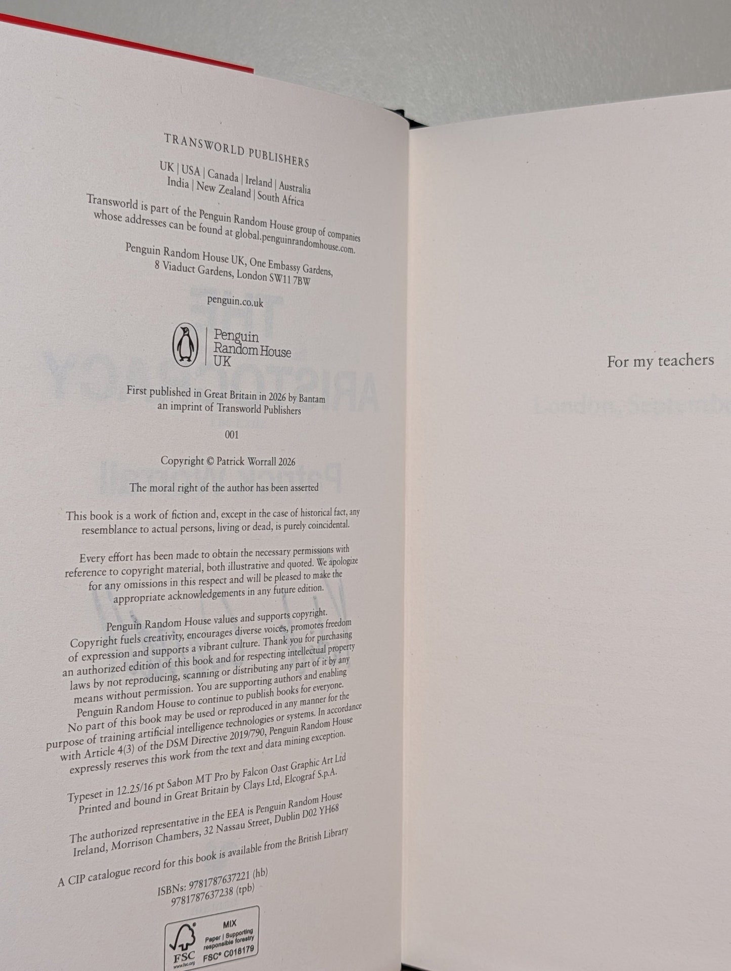 The Aristocracy by Patrick Worrall (Signed First Edition) - Fialta Books