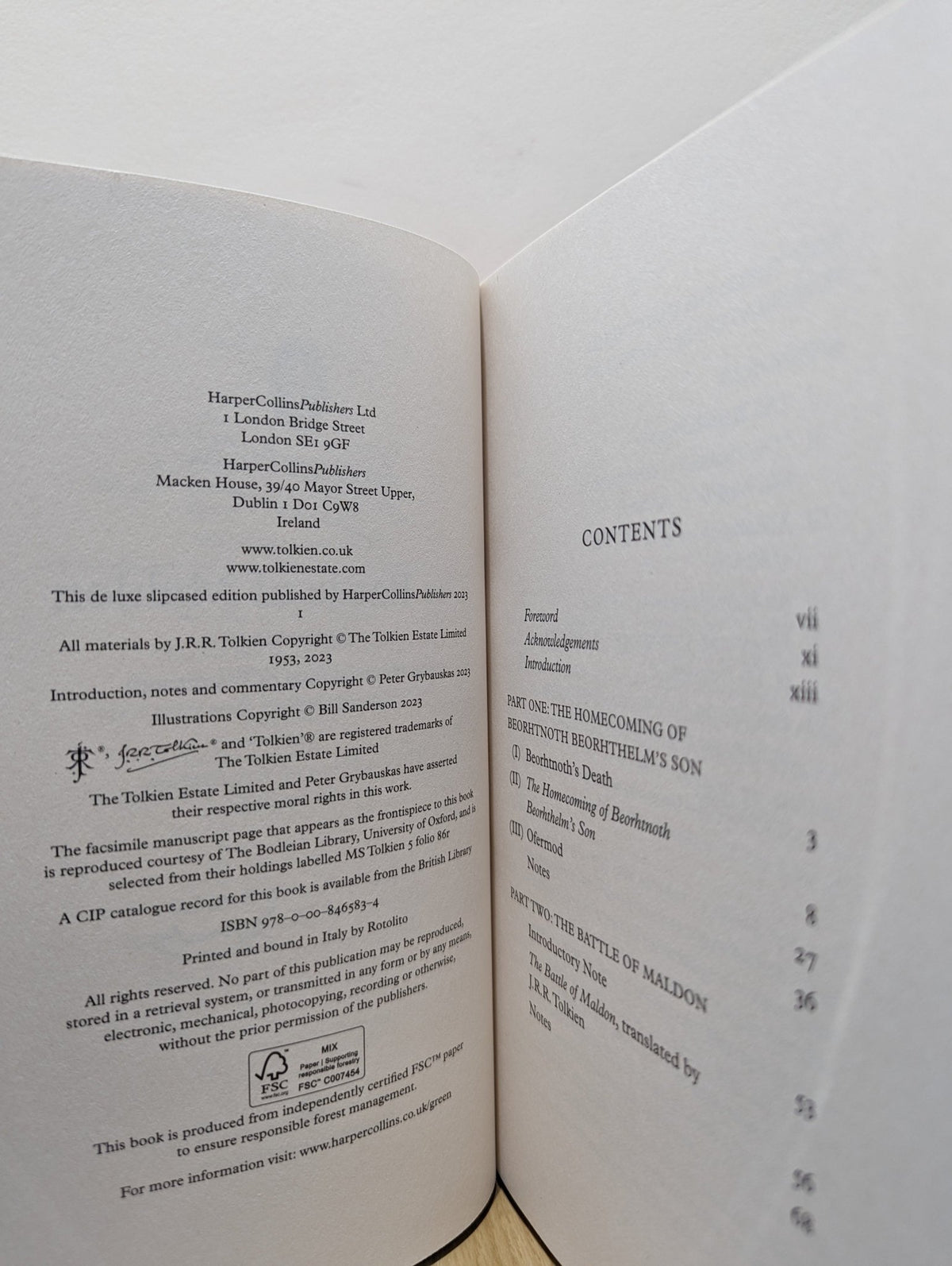 The Battle of Maldon by J. R. R. Tolkien (Signed Deluxe Edition) - Fialta Books