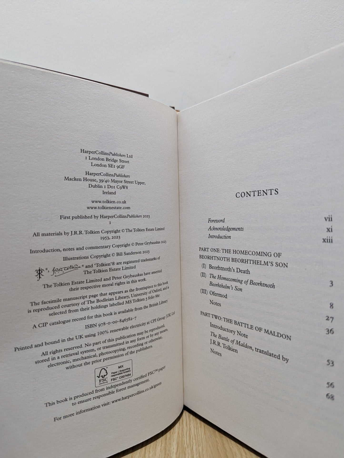 The Battle of Maldon by J. R. R. Tolkien (Signed First Edition) - Fialta Books