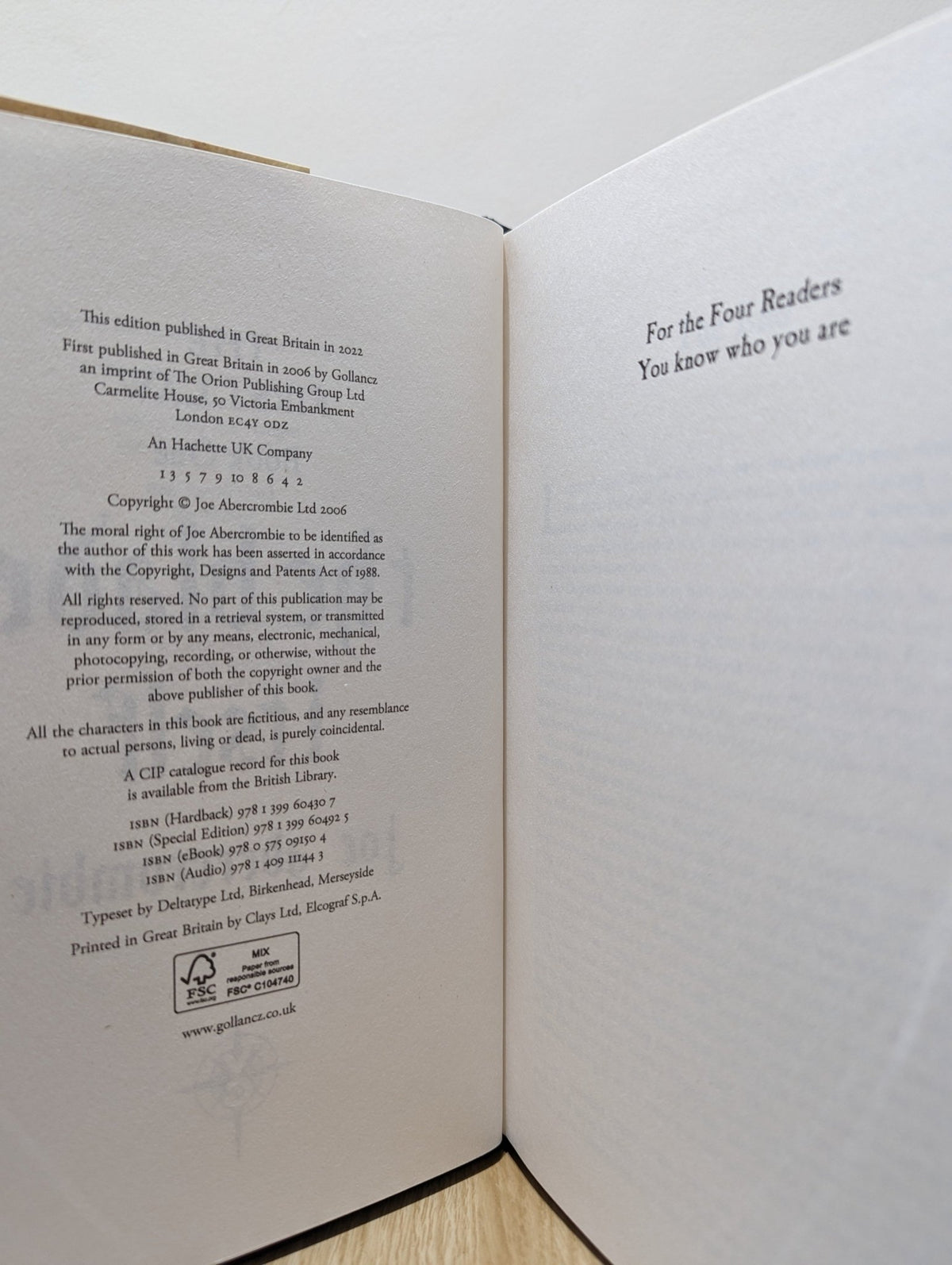 The Blade Itself; Before They Are Hanged; Last Argument of Kings by Joe Abercrombie - Fialta Books