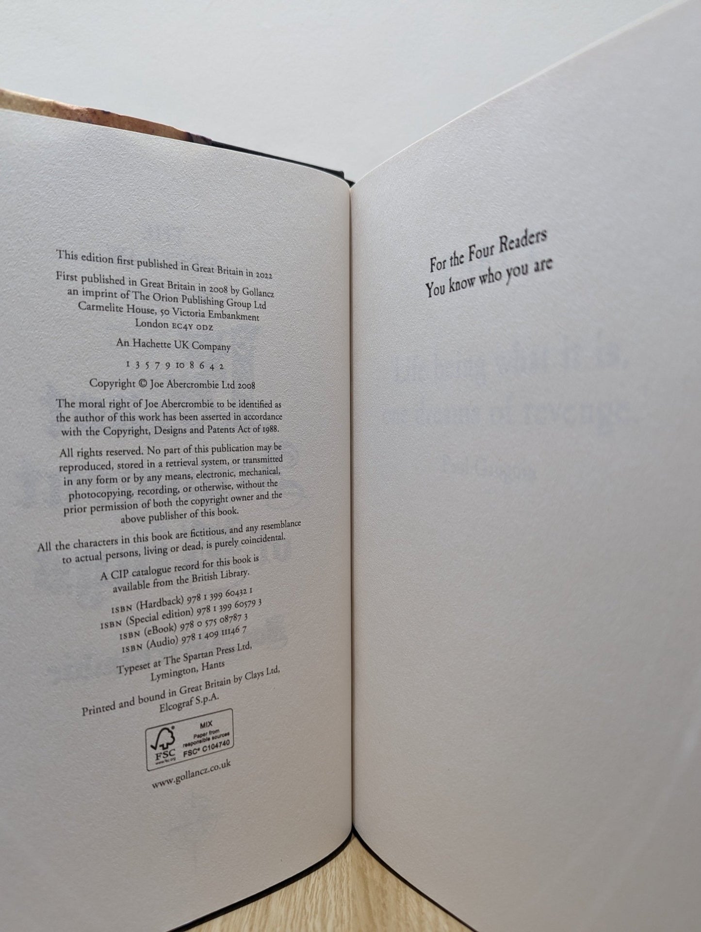 The Blade Itself; Before They Are Hanged; Last Argument of Kings by Joe Abercrombie - Fialta Books