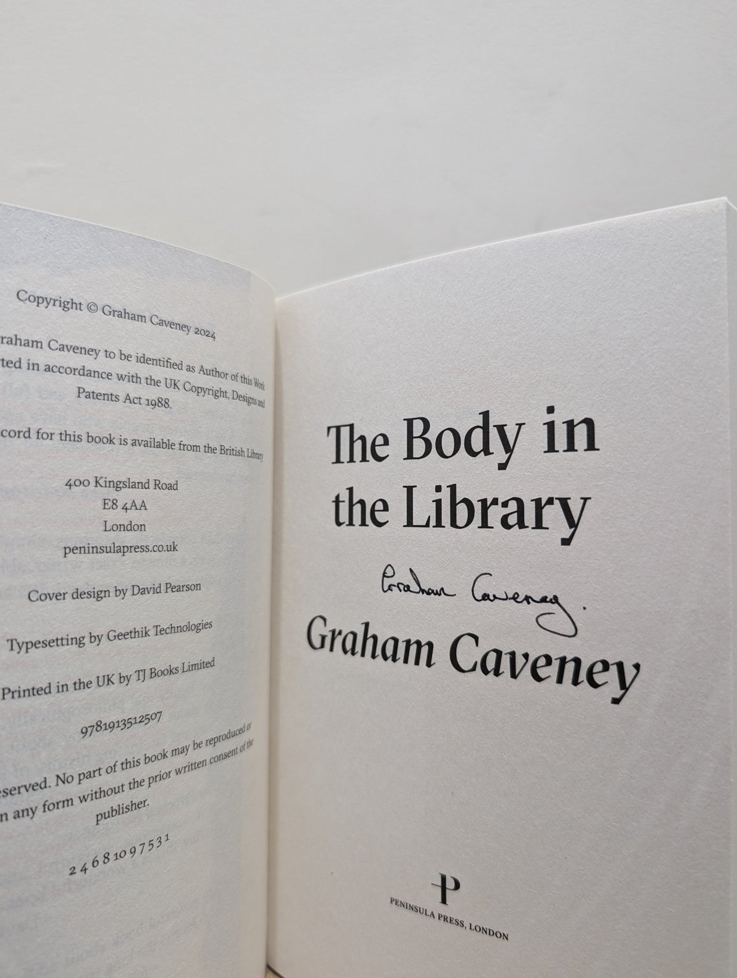 The Body in the Library by Graham Caveney (Signed First Edition) - Fialta Books