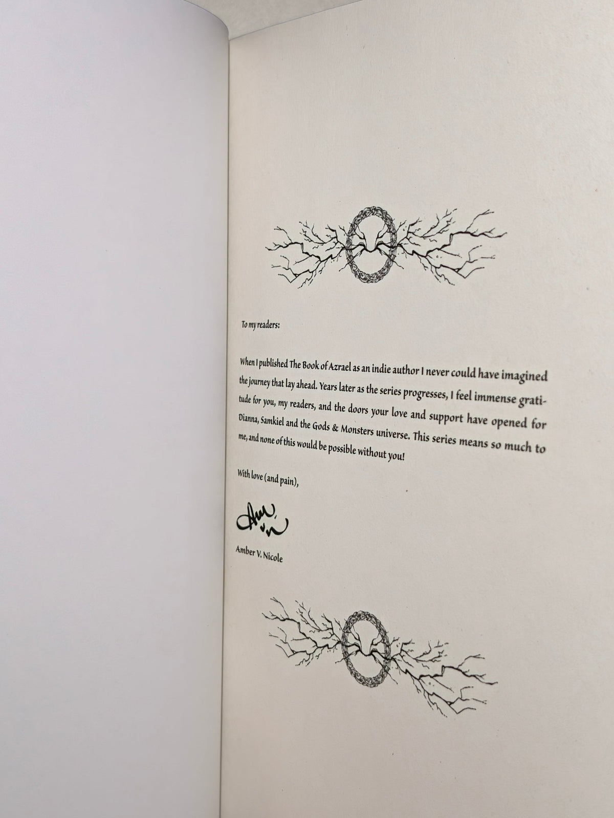 The Book of Azrael by Amber V. Nicole (Deluxe Collector's Edition with sprayed edges) - Fialta Books