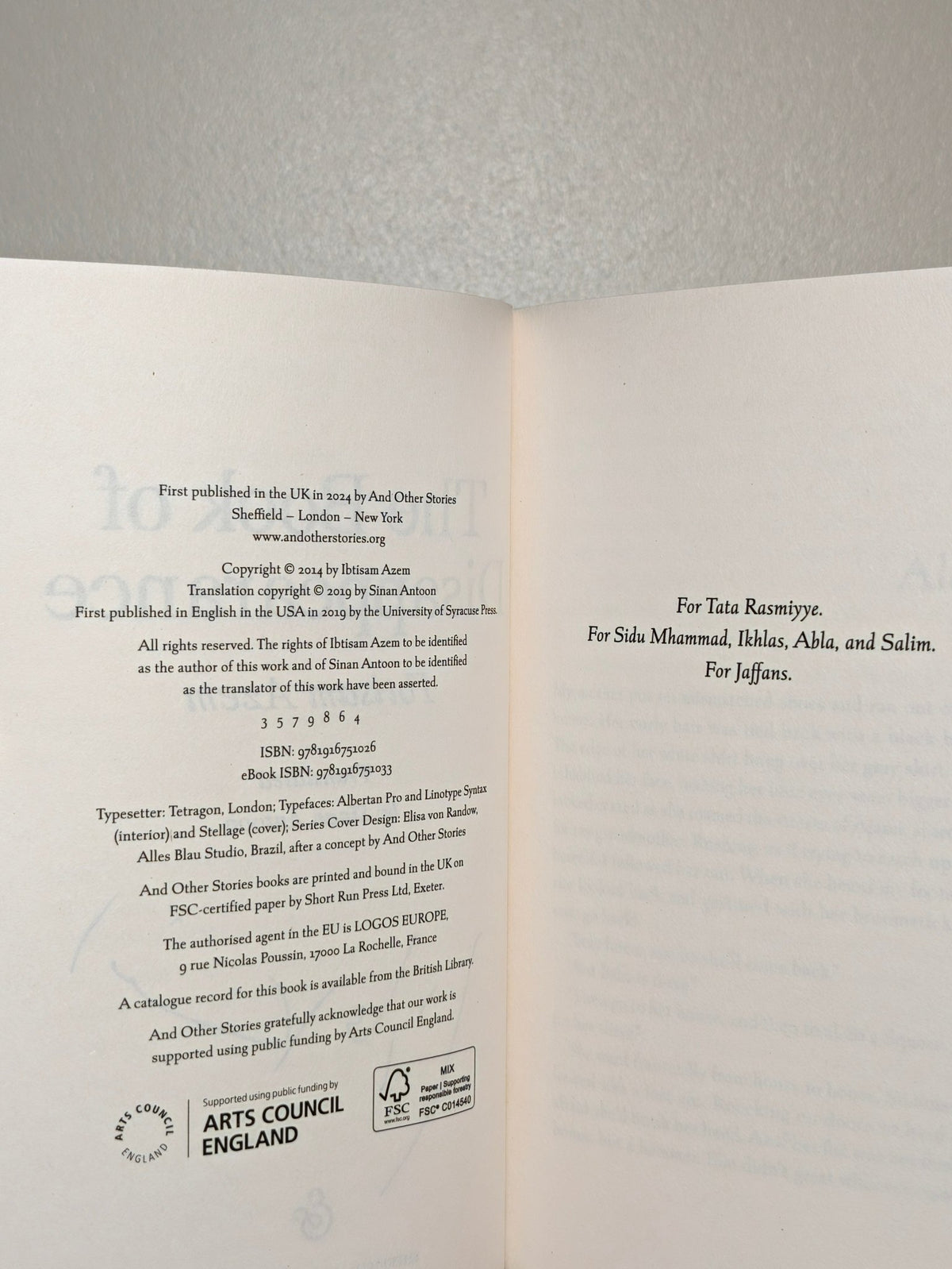 The Book of Disappearance by Ibtisam Azem (Signed) - Fialta Books