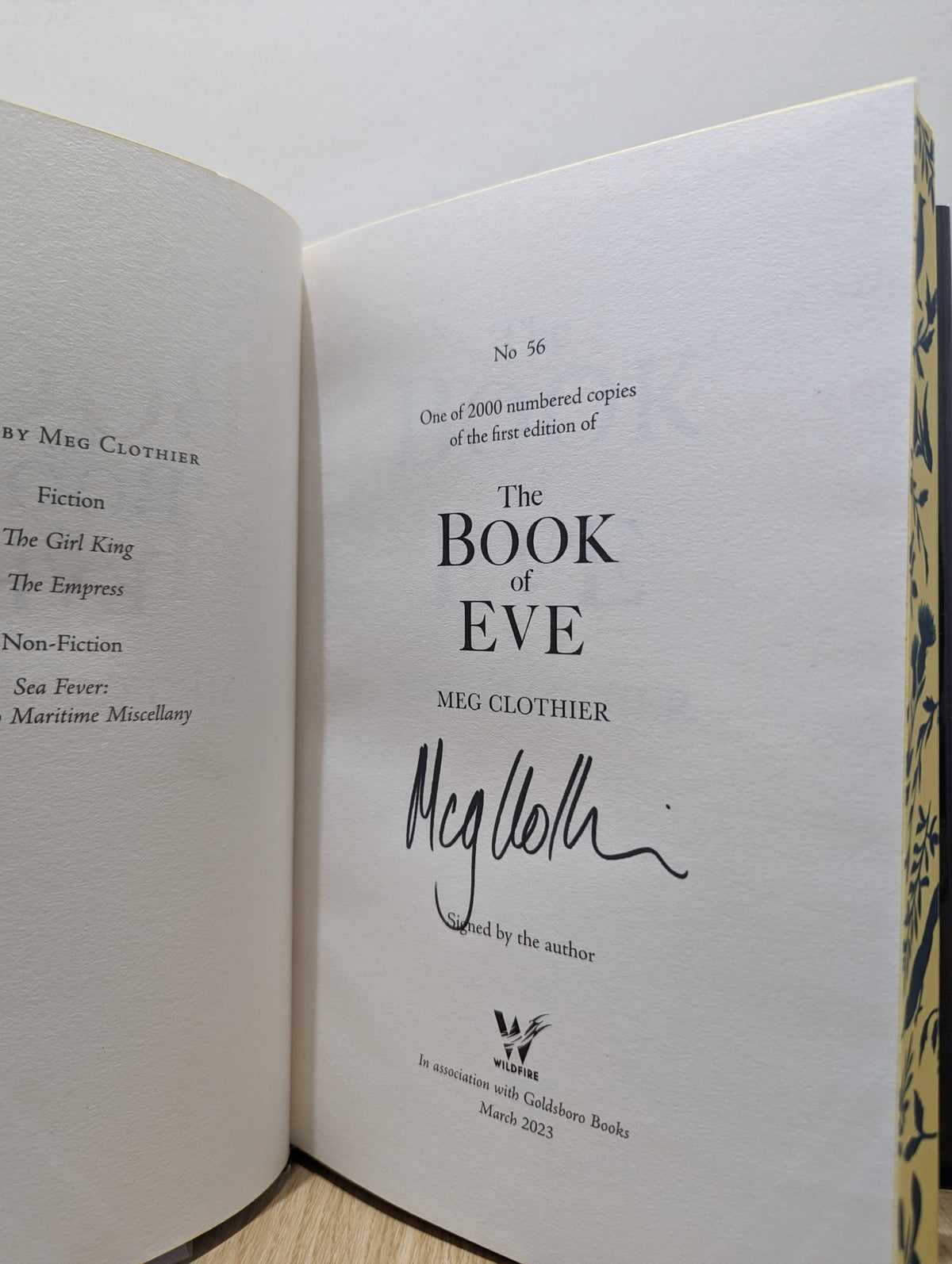 The Book of Eve by Meg Clothier (Signed First Edition with sprayed edges) - Fialta Books