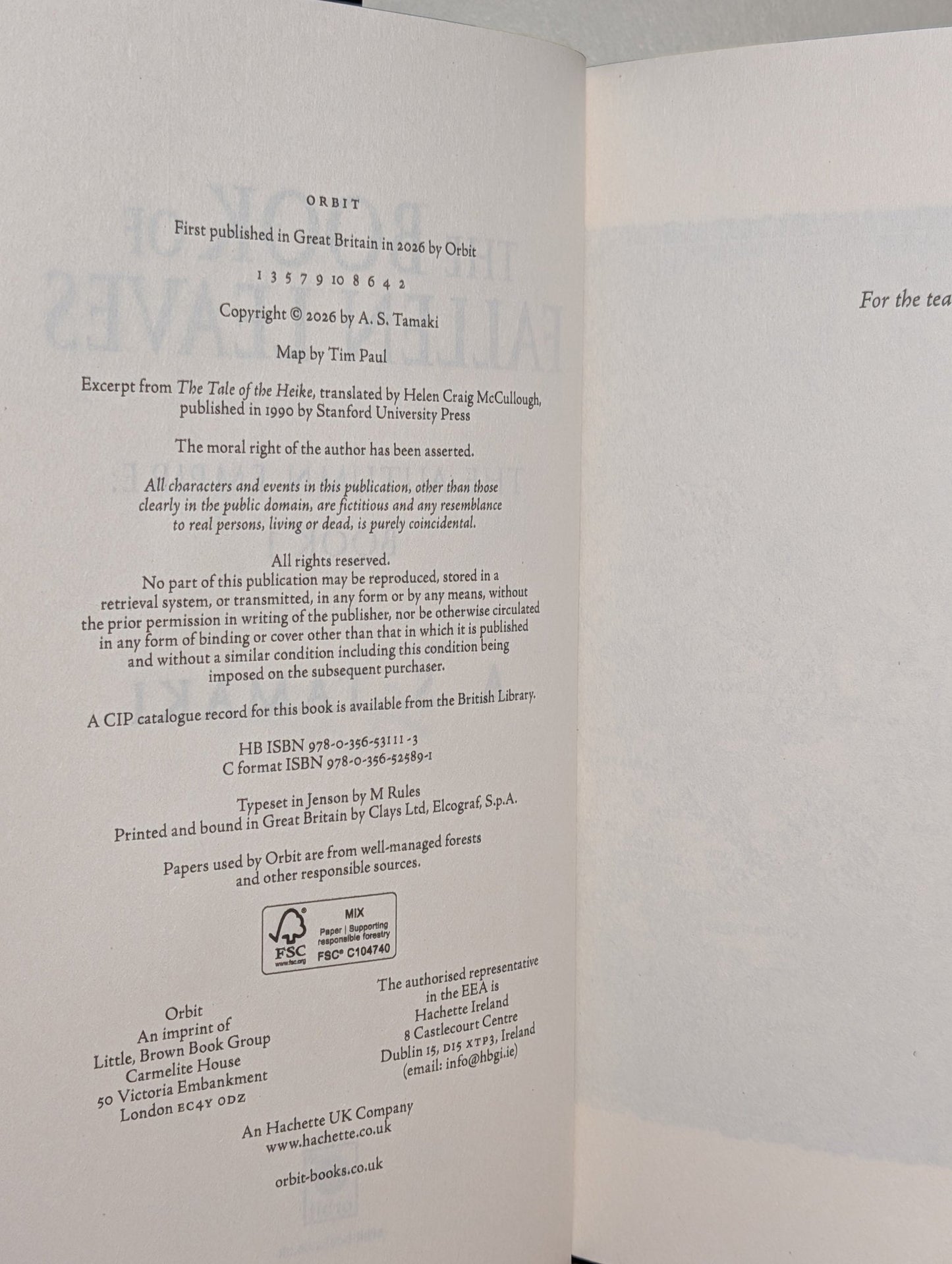 The Book of Fallen Leaves by A. S. Tamaki (Signed First Edition with sprayed edges) - Fialta Books
