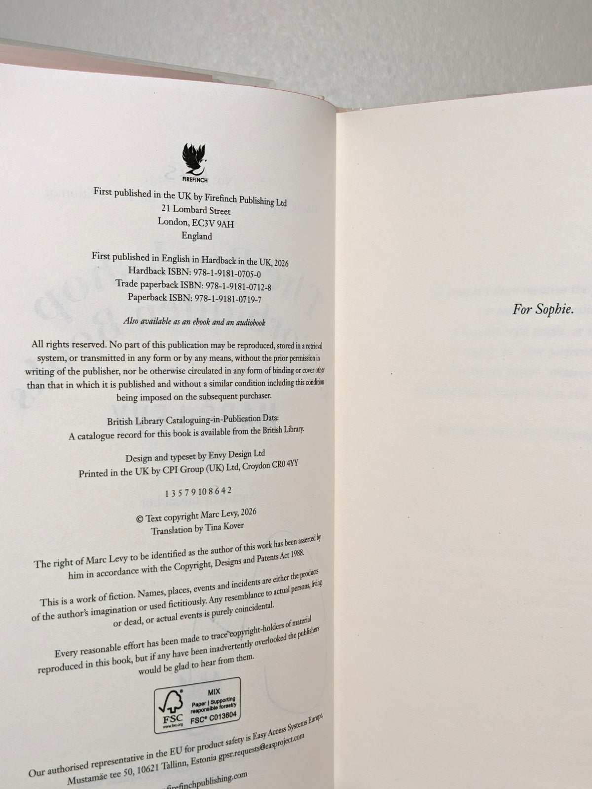 The Bookshop of Forbidden Books by Marc Levy (Signed First Edition with sprayed edges) - Fialta Books