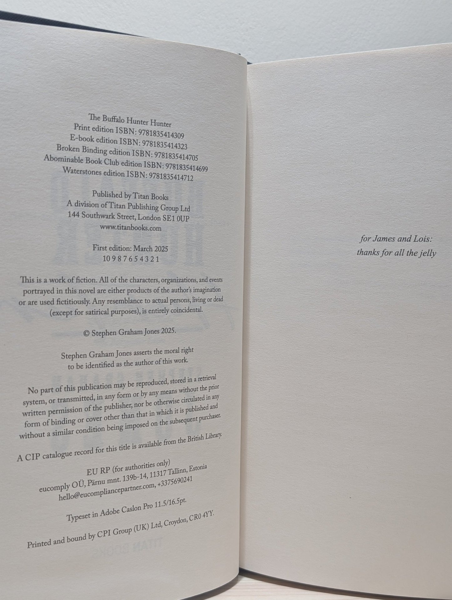 The Buffalo Hunter Hunter by Stephen Graham Jones (Signed First Edition) - Fialta Books