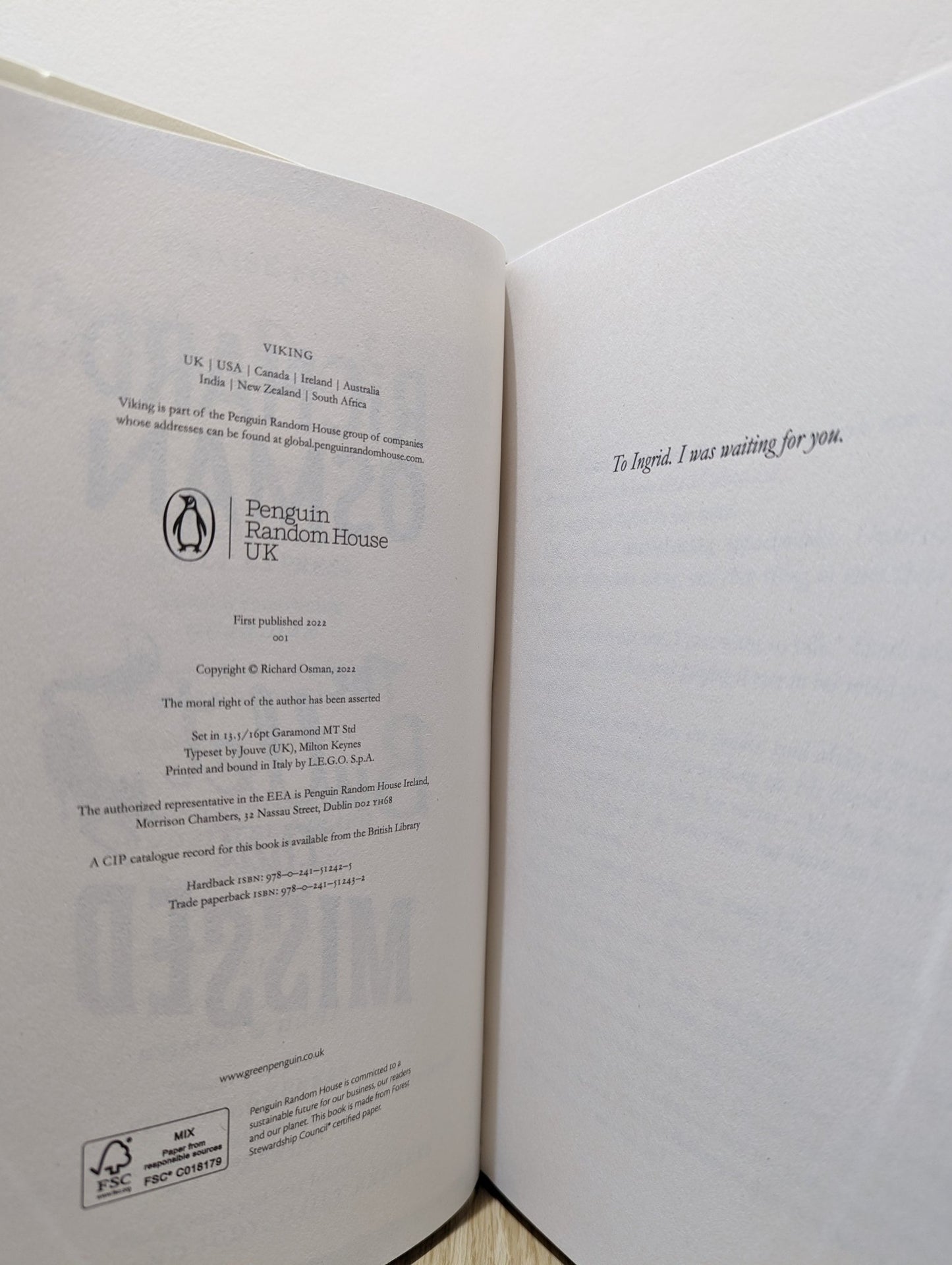 The Bullet that Missed by Richard Osman (Signed First Edition with sprayed edges) - Fialta Books