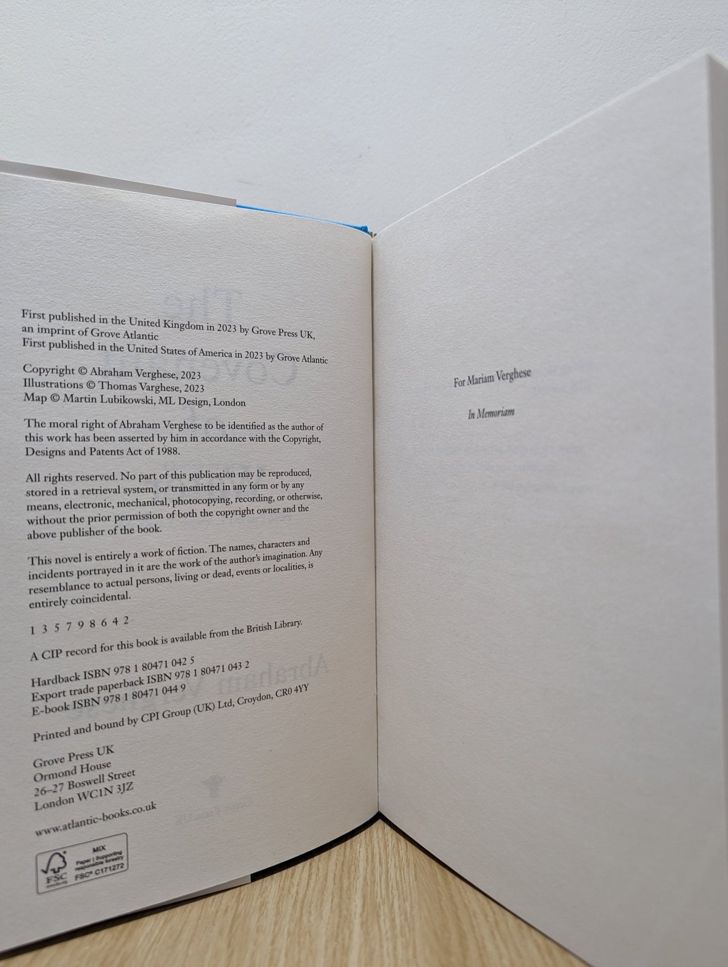 The Covenant of Water by Abraham Verghese (First Edition) - Fialta Books