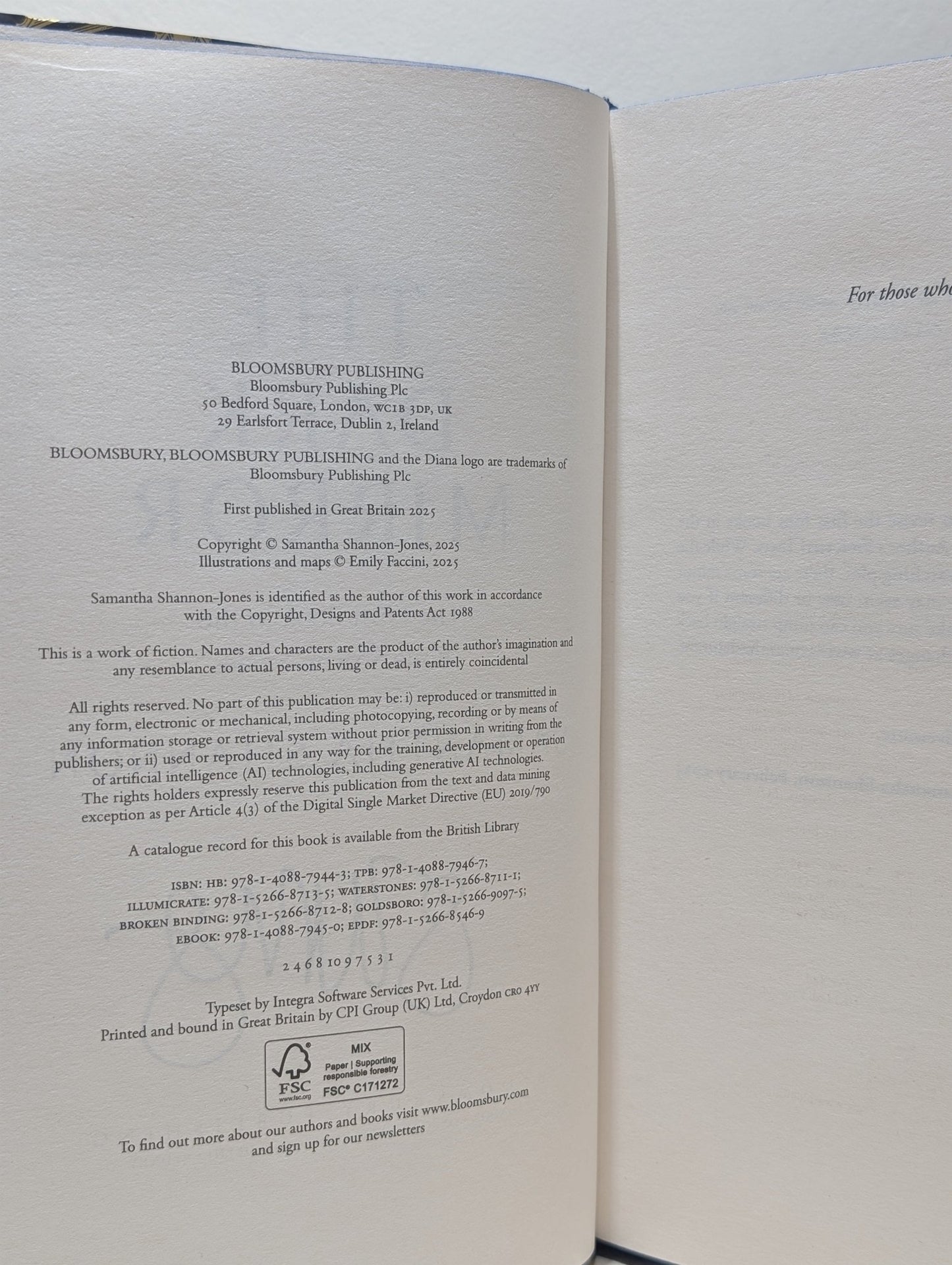 The Dark Mirror by Samantha Shannon (Signed First Edition with sprayed edges) - Fialta Books