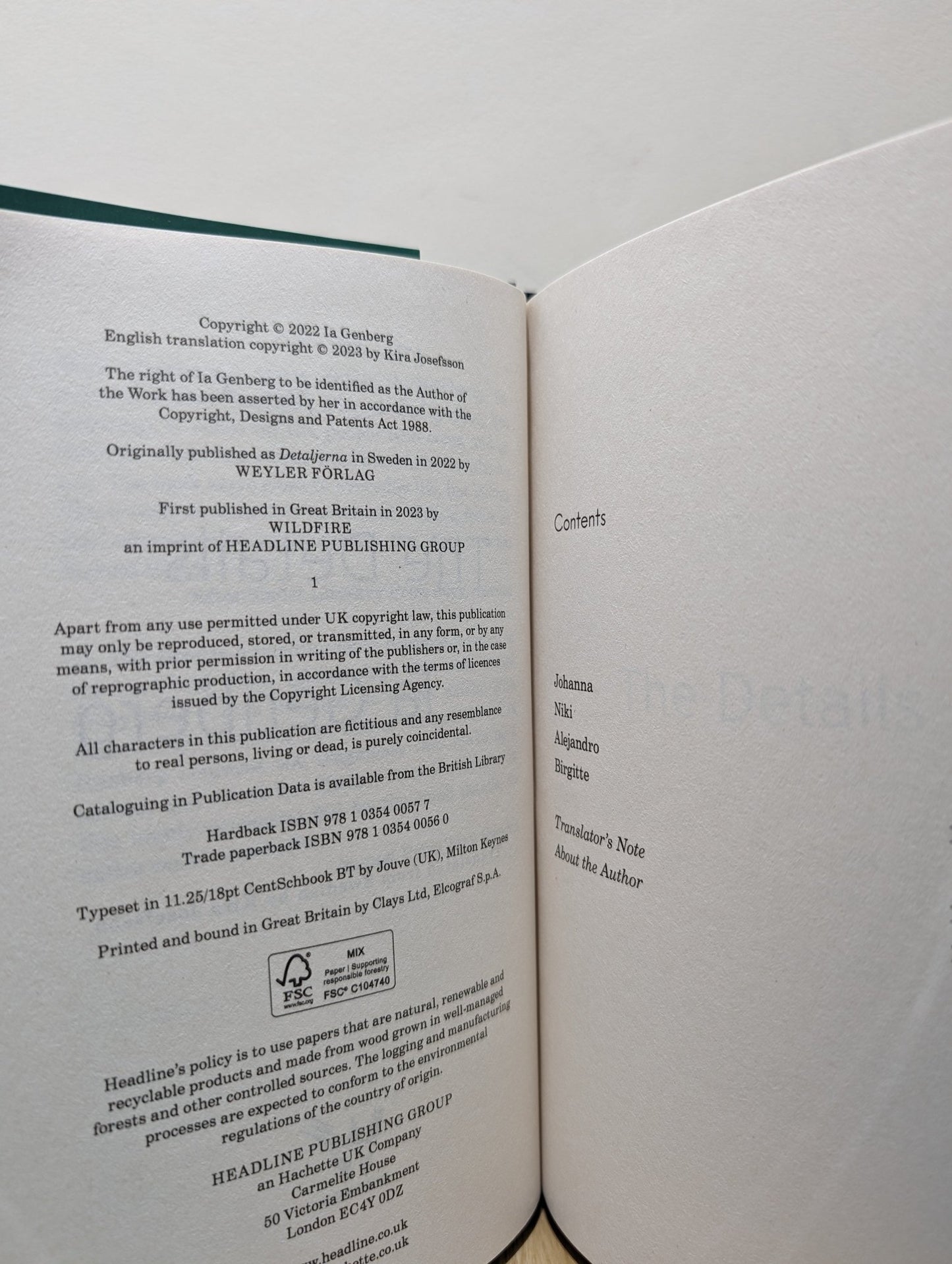 The Details by Ia Genberg (Signed Dated First Edition) - Fialta Books