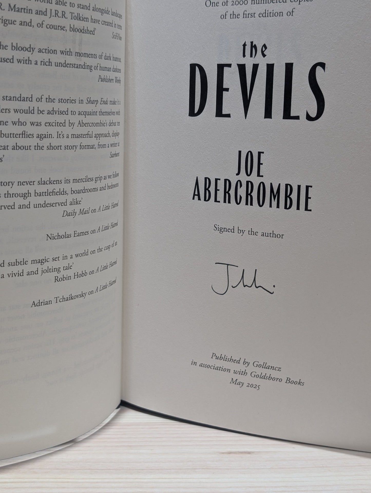The Devils by Joe Abercrombie (Signed Numbered First Edition) - Fialta Books
