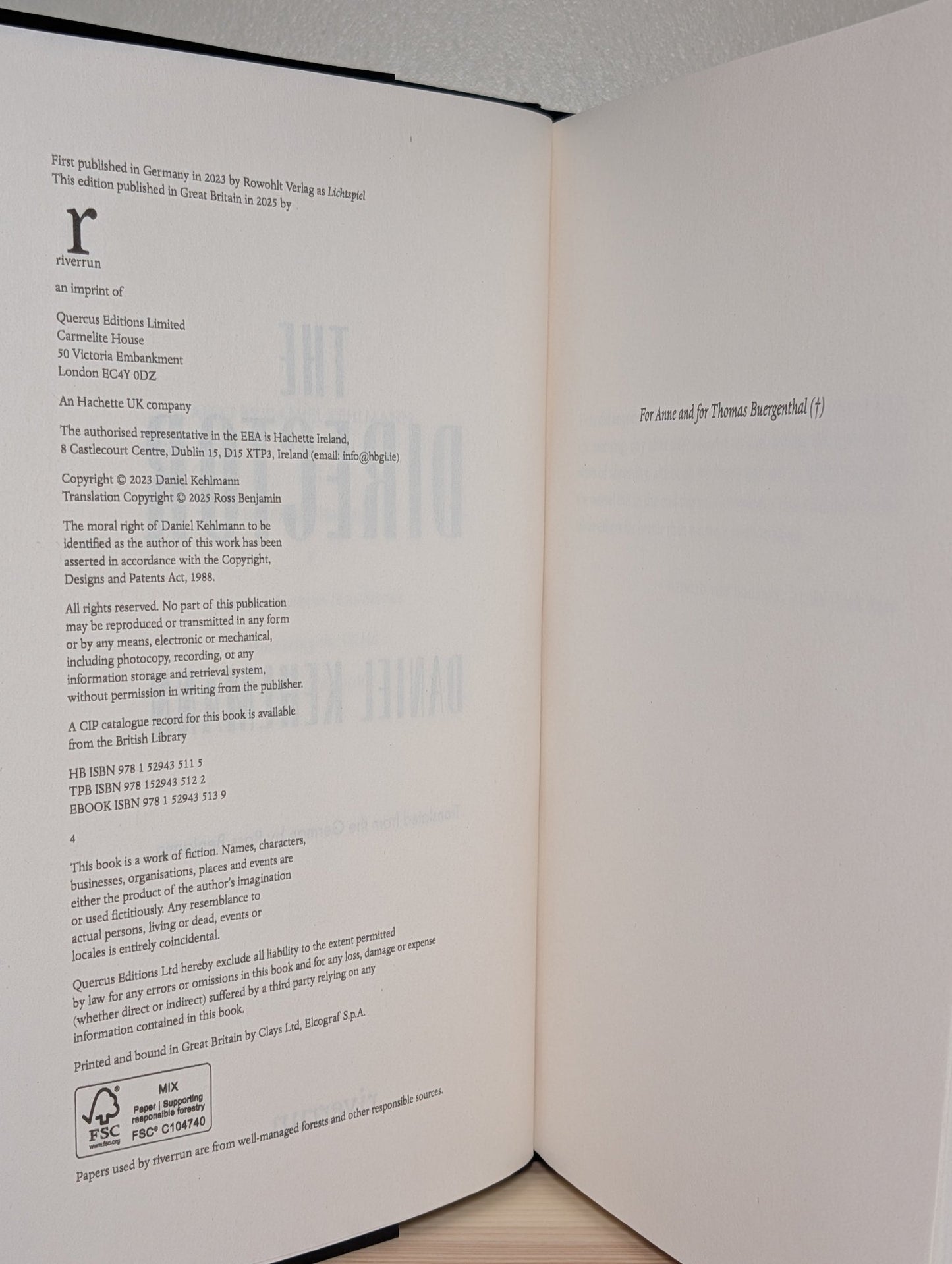 The Director by Daniel Kehlmann - Fialta Books