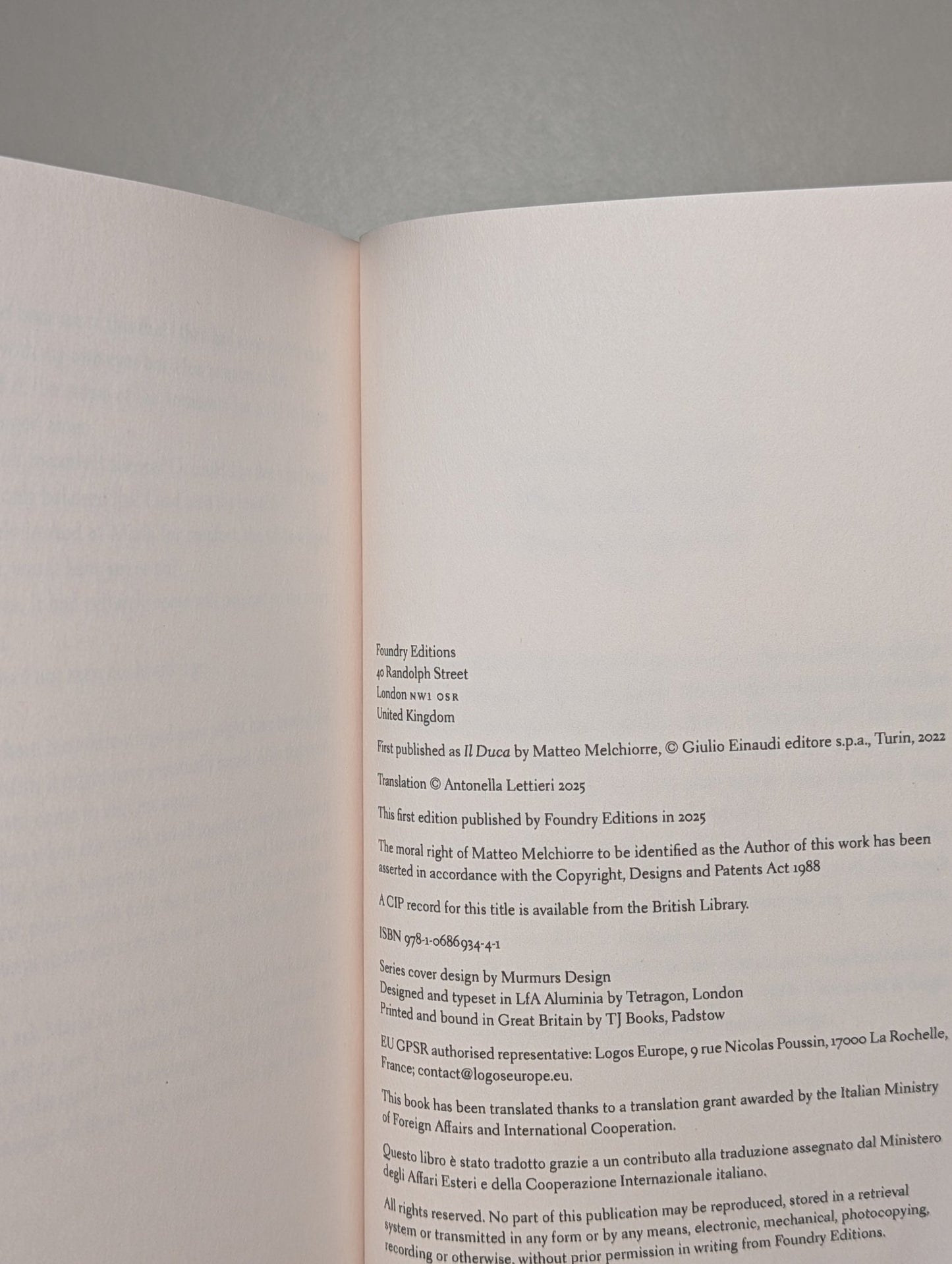 The Duke by Matteo Melchiorre (First Edition) - Fialta Books