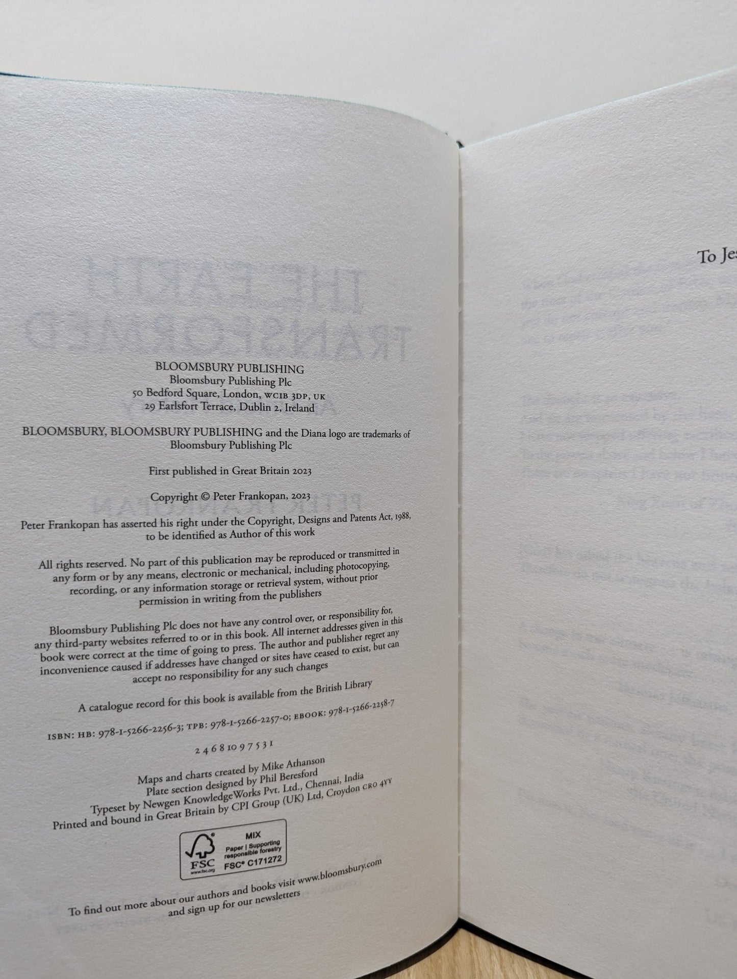 The Earth Transformed: An Untold History by Peter Frankopan (Signed First Edition with sprayed edges) - Fialta Books