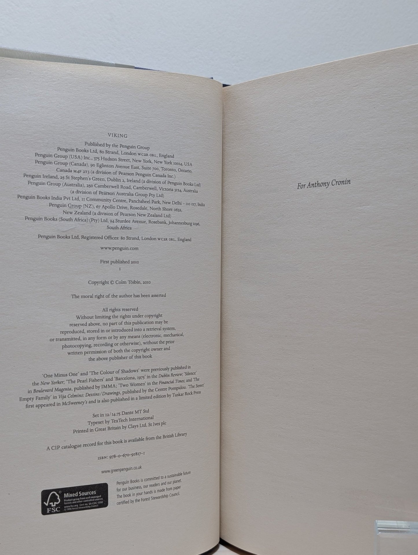 The Empty Family by Colm Toibin (Signed First Edition) - Fialta Books