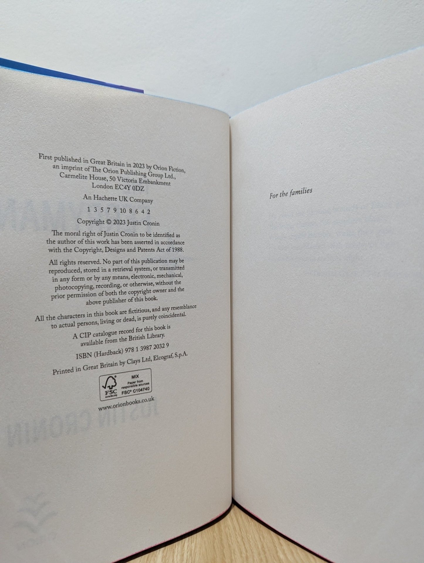 The Ferryman by Justin Cronin (Signed First Edition with sprayed edges) - Fialta Books