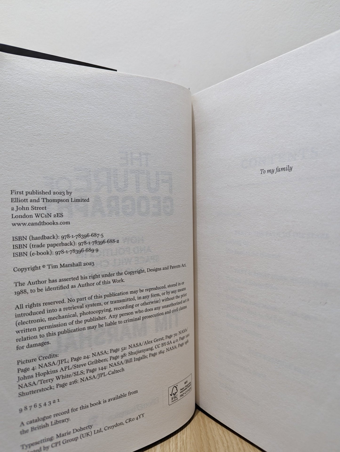The Future of Geography by Tim Marshall (Signed First Edition) - Fialta Books