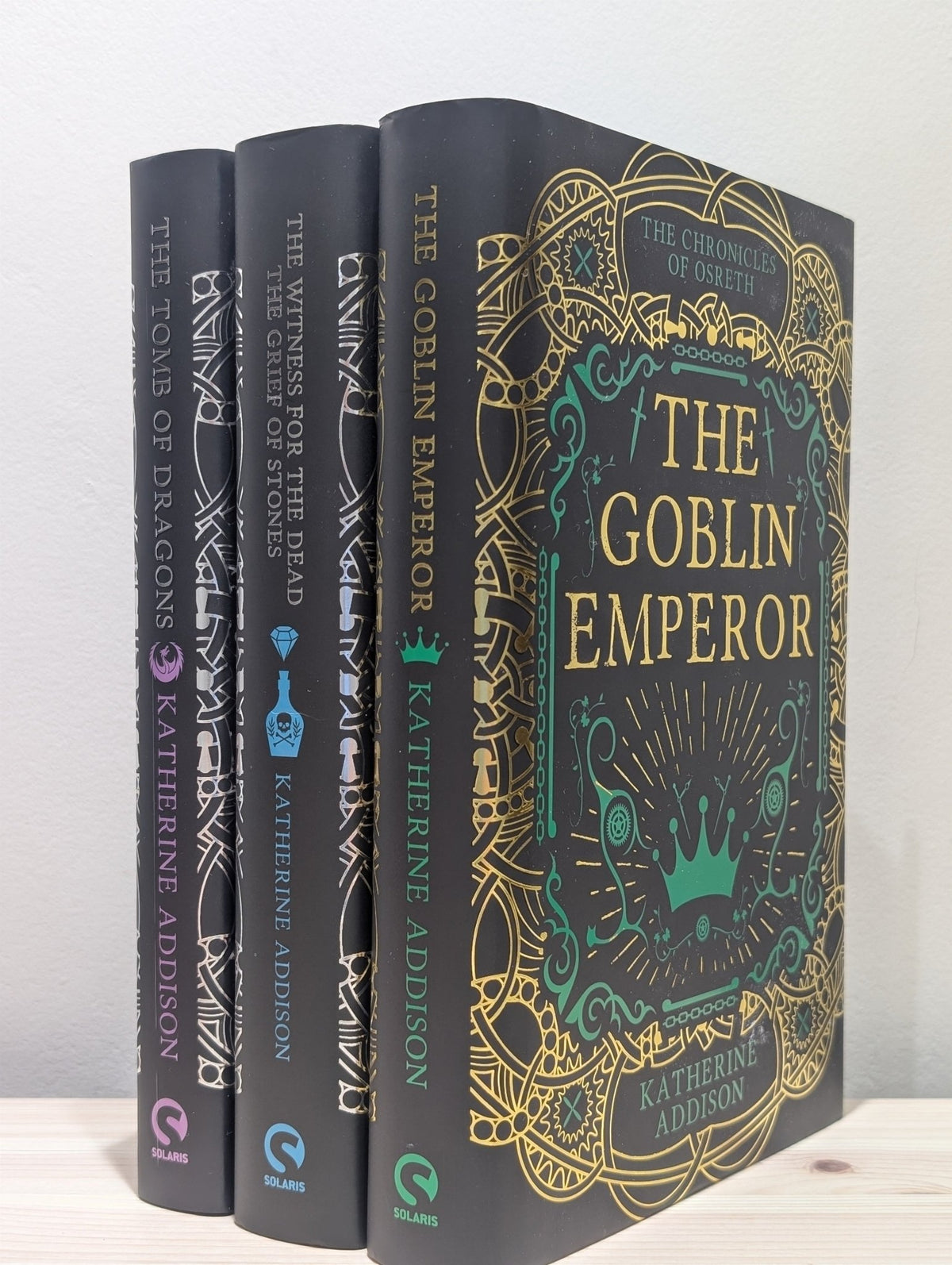 The Goblin Emperor; The Witness for the Dead, The Grief of Stones; The Tomb of Dragons by Katherine Addison (Signed Set with sprayed edges) - Fialta Books