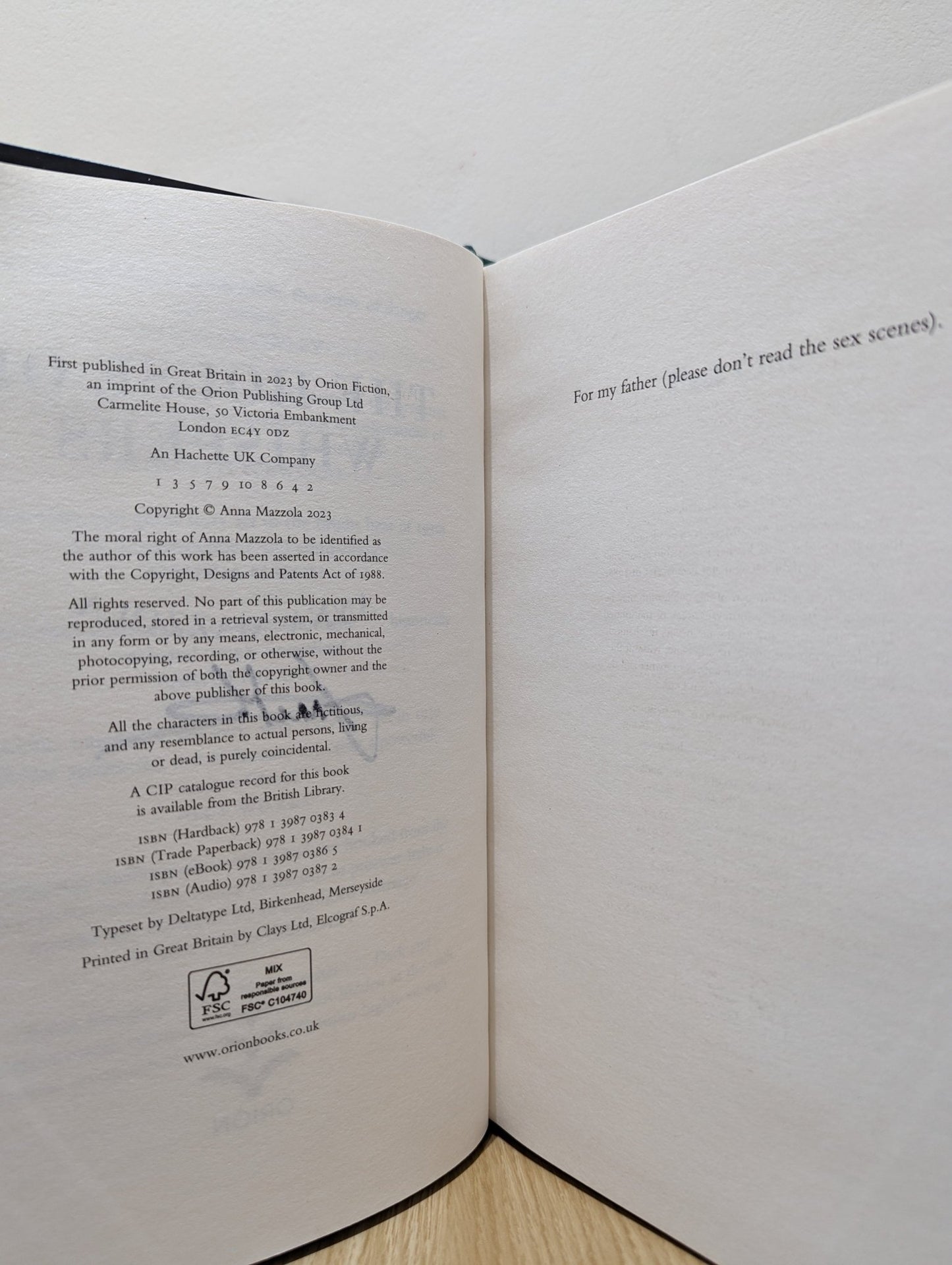 The House of Whispers by Anna Mazzola (Signed First Edition with sprayed edges) - Fialta Books