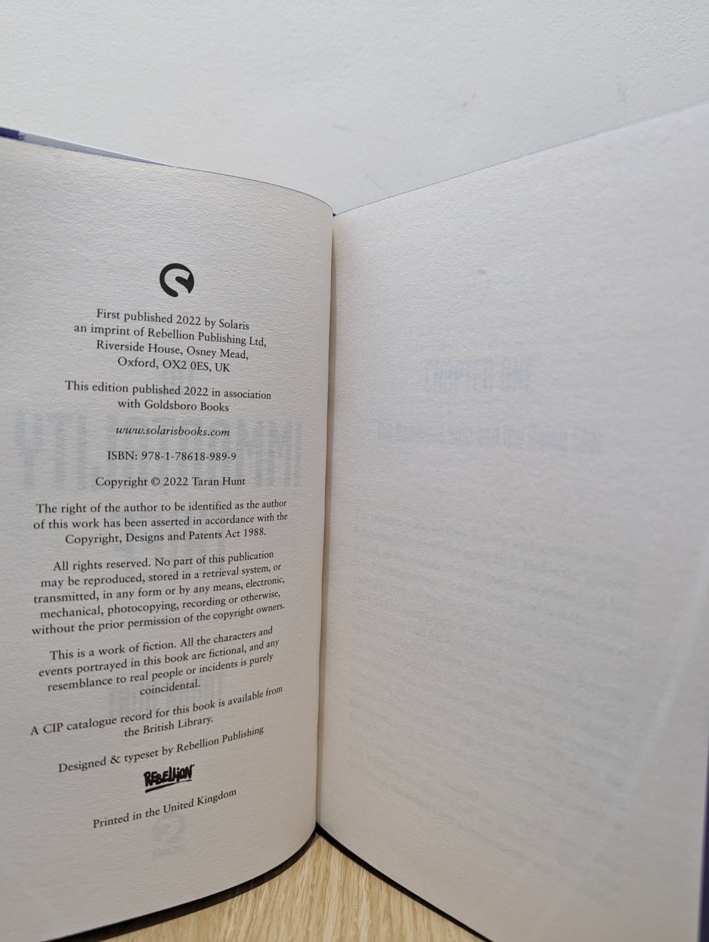 The Immortality Thief by Taran Hunt (Signed First Edition with sprayed edges) - Fialta Books