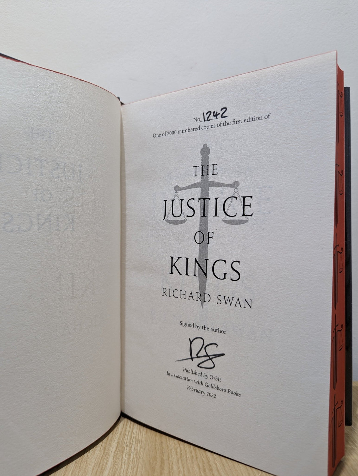 The Justice of Kings by Richard Swan (Signed First Edition with sprayed edges) - Fialta Books