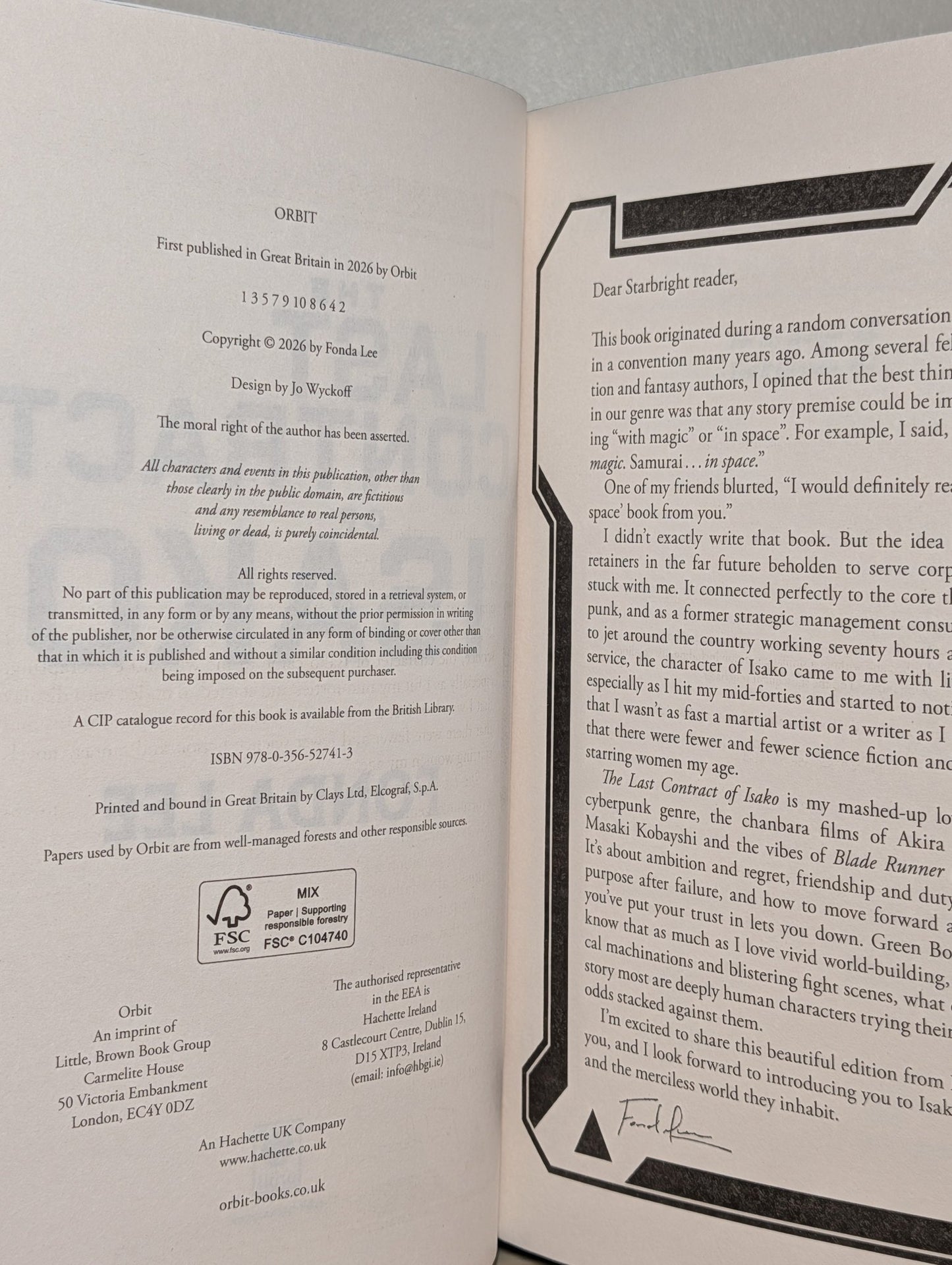 The Last Contract of Isako by Fonda Lee (Signed Special Edition with sprayed edges) - Fialta Books