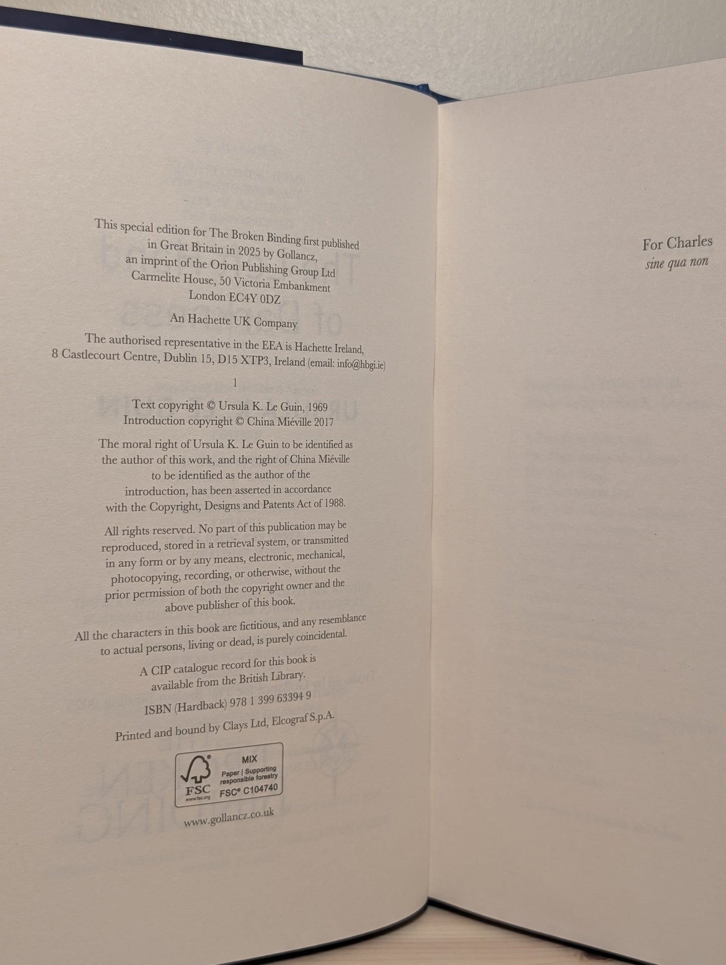 The Left Hand of Darkness by Ursula K. Le Guin (Limited Edition with sprayed edges) - Fialta Books