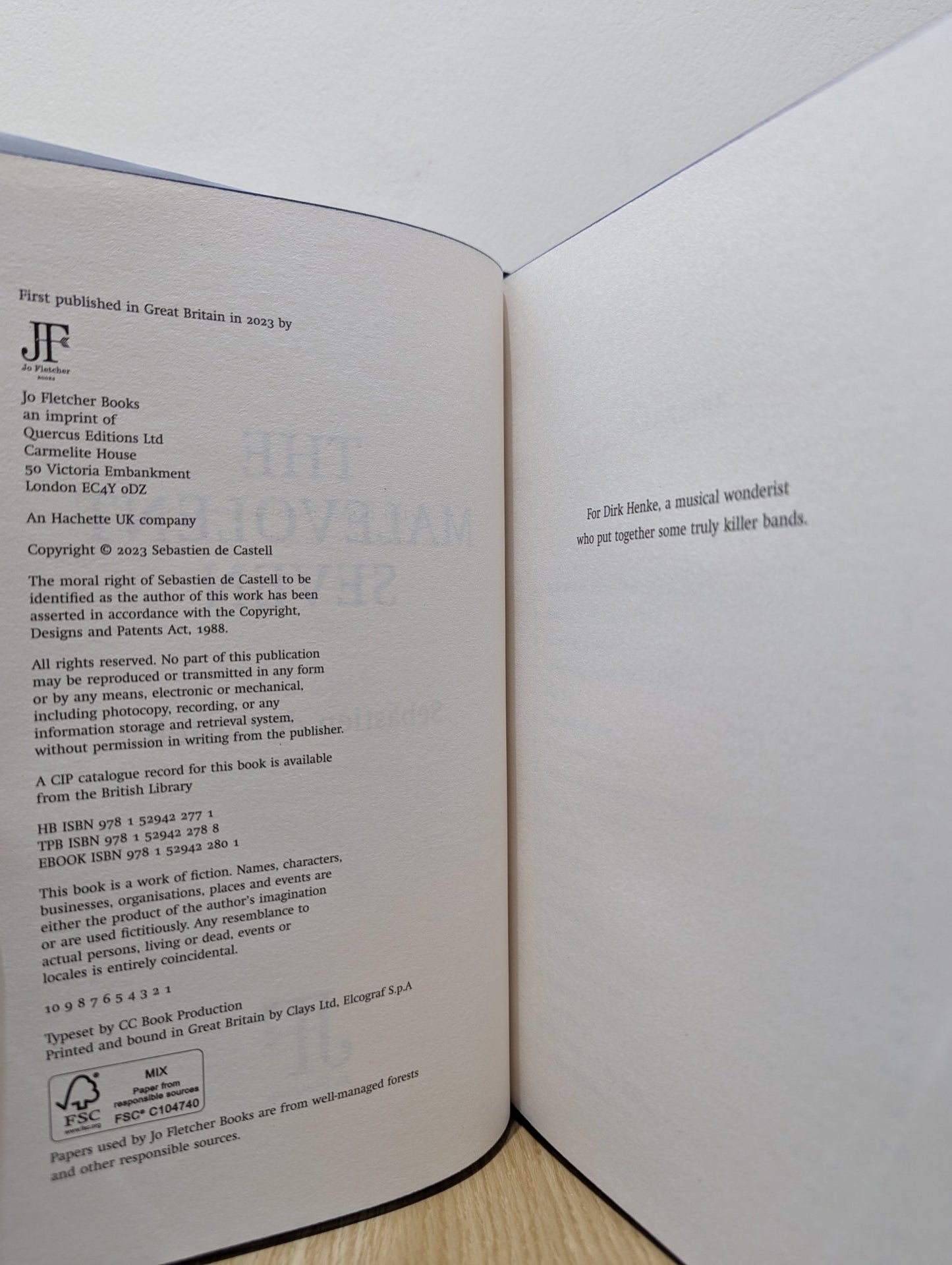 The Malevolent Seven by Sebastien De Castell (Signed First Edition with sprayed edges) - Fialta Books