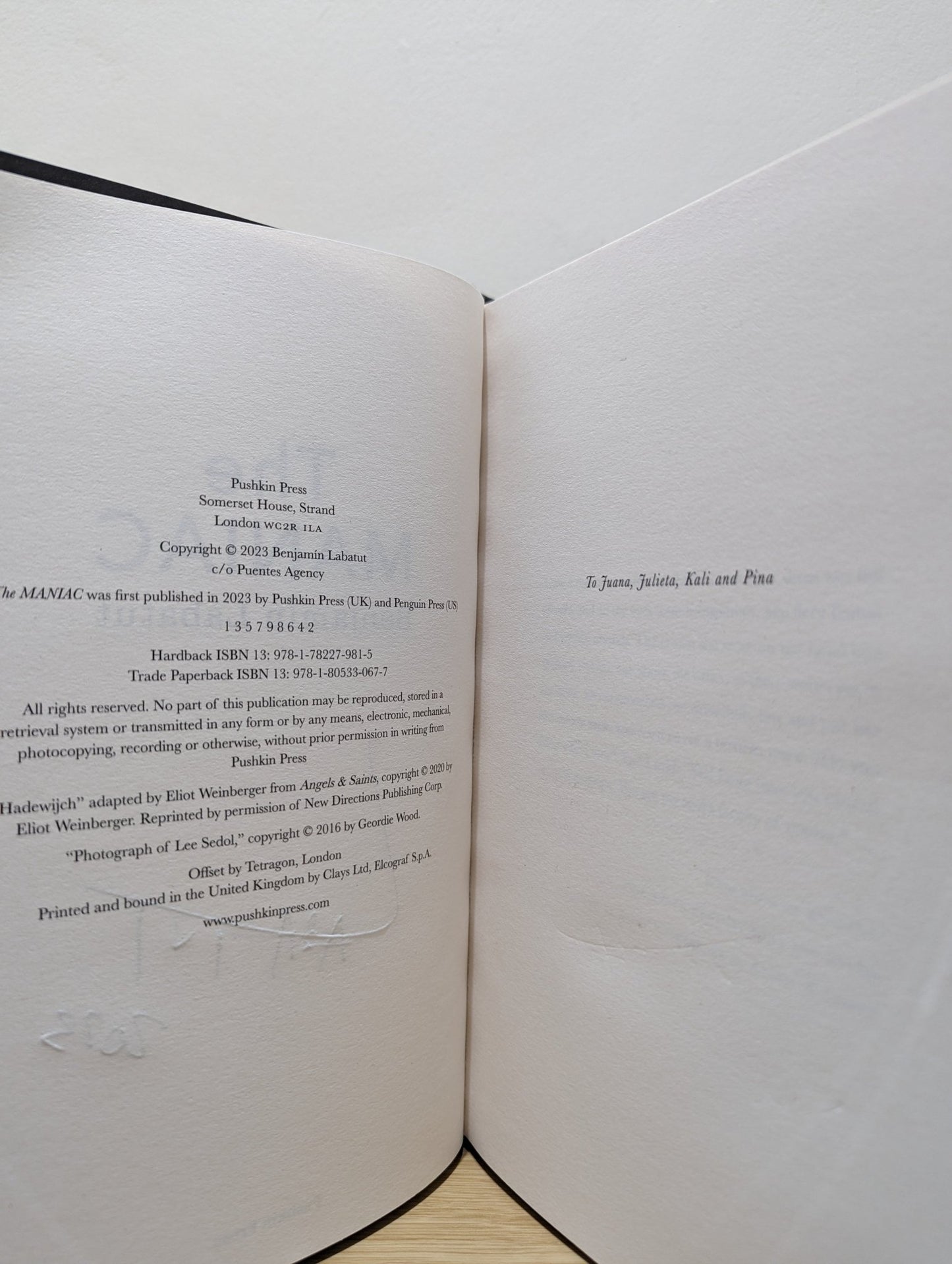 The MANIAC by Benjamín Labatut (Signed Dated First Edition) - Fialta Books