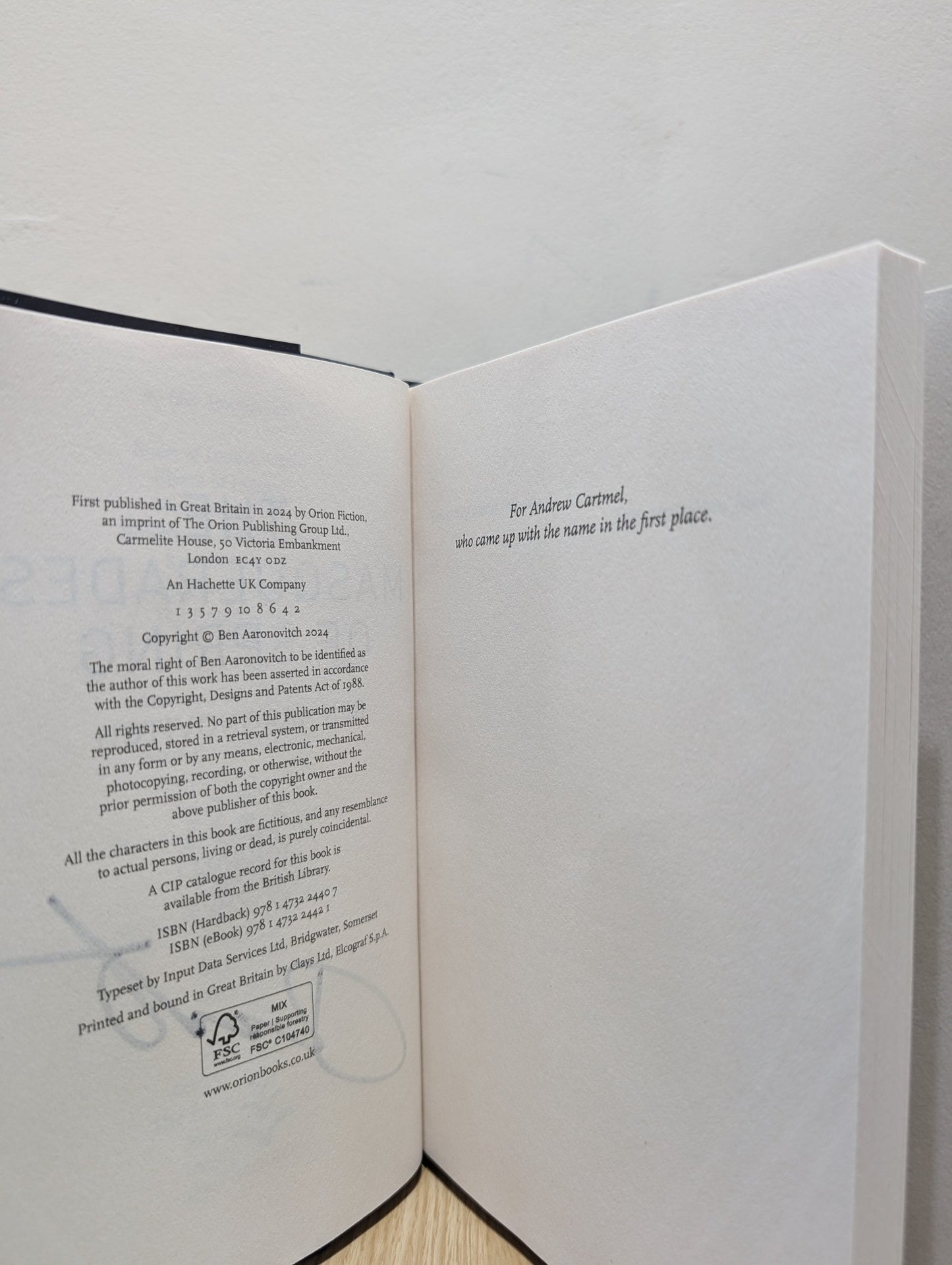 The Masquerades of Spring by Ben Aaronovitch (Signed First Edition) - Fialta Books