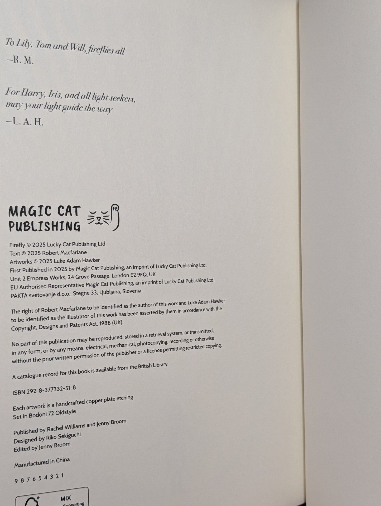 The Night Creatures: Firefly by Robert Macfarlane (with Signed Print) - Fialta Books