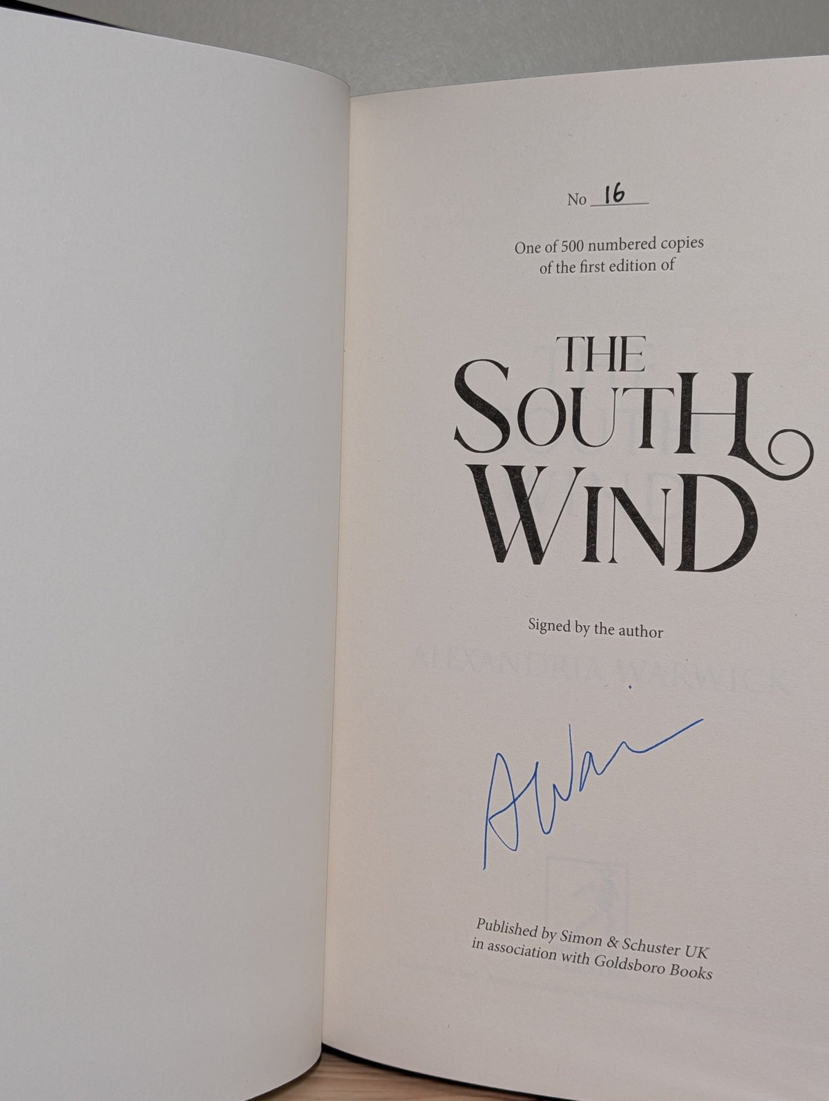 The North Wind; West Wind; South Wind; East Wind by Alexandria Warwick (Signed with sprayed edges) - Fialta Books